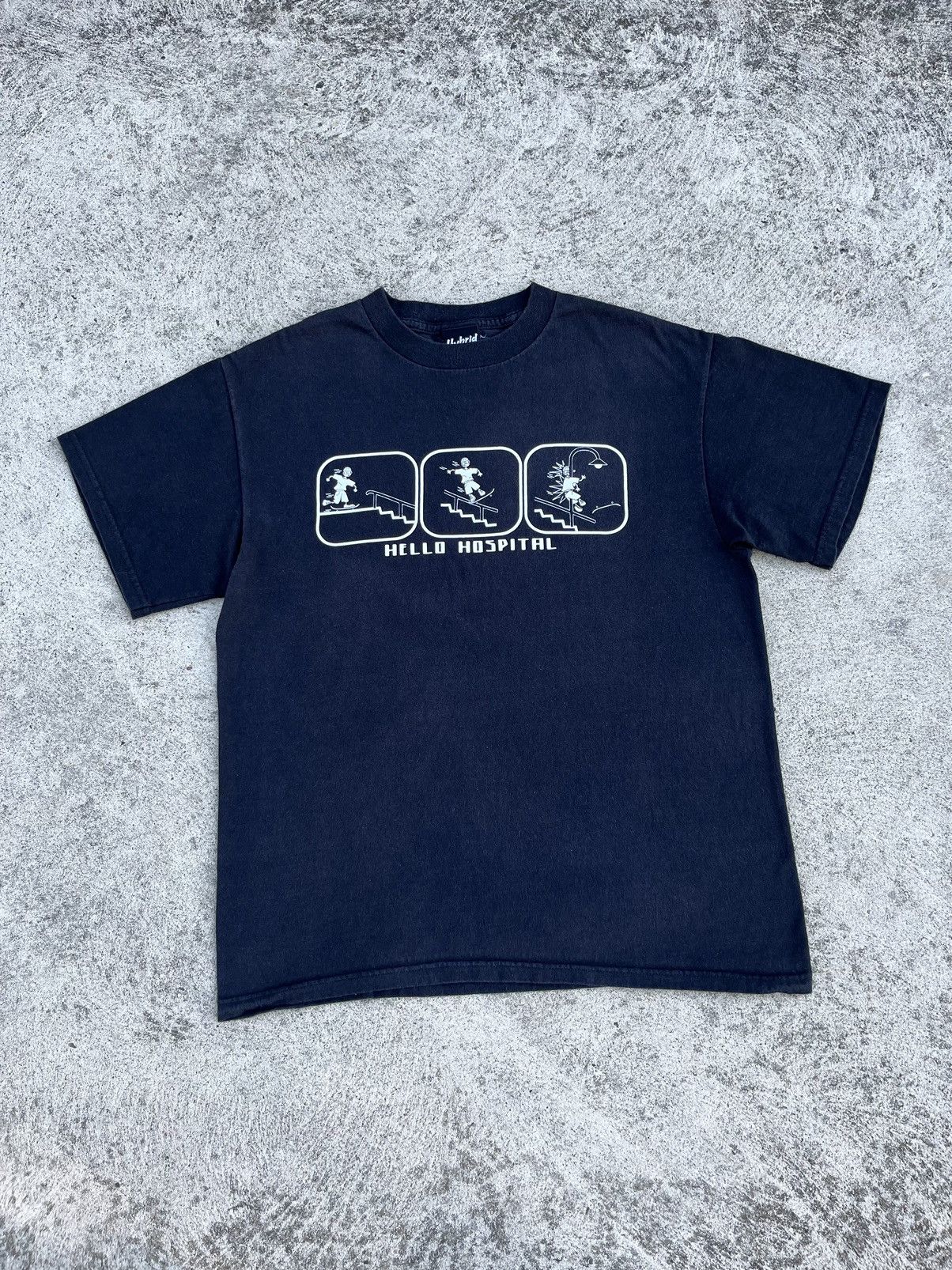 Vintage 00’s Hybrid “Hello Hospital” Humor Skate T-Shirt