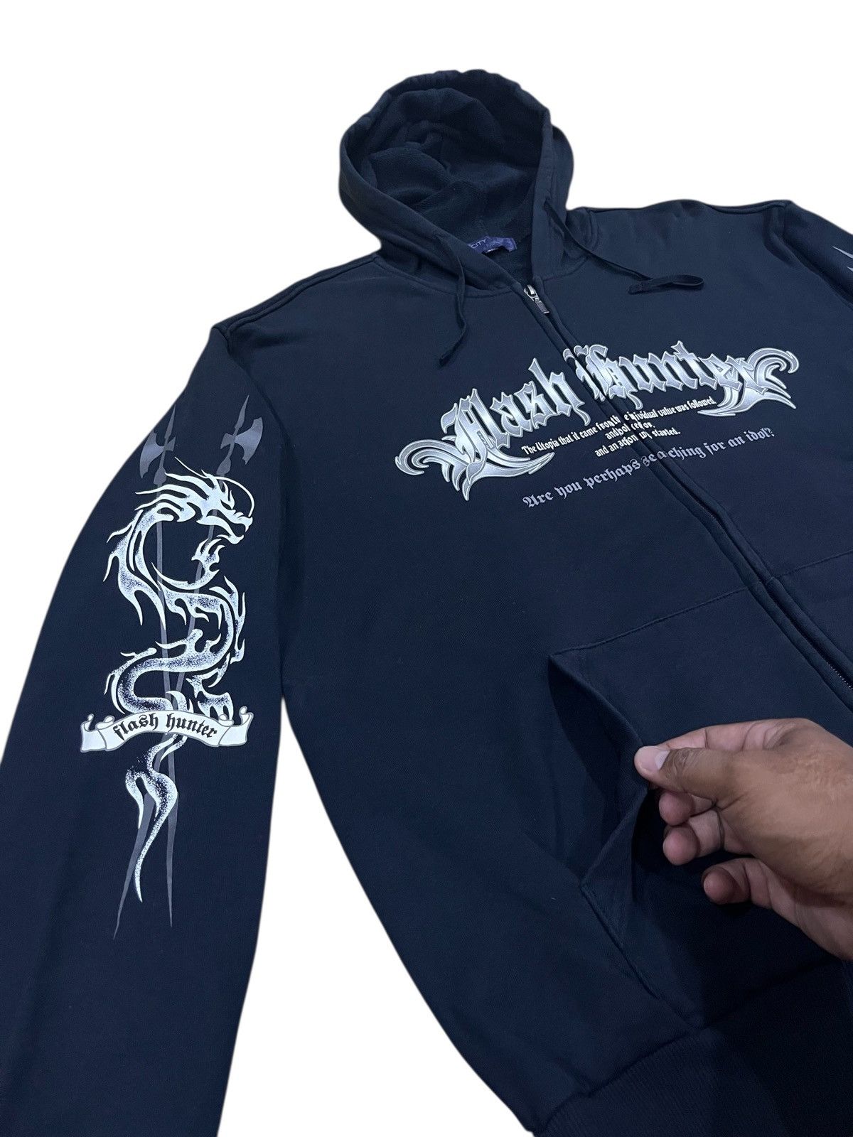 Japanese Brand Vintage flash hunter zipper hoodie Size US XXL / EU 58 / 5 - 5 Thumbnail