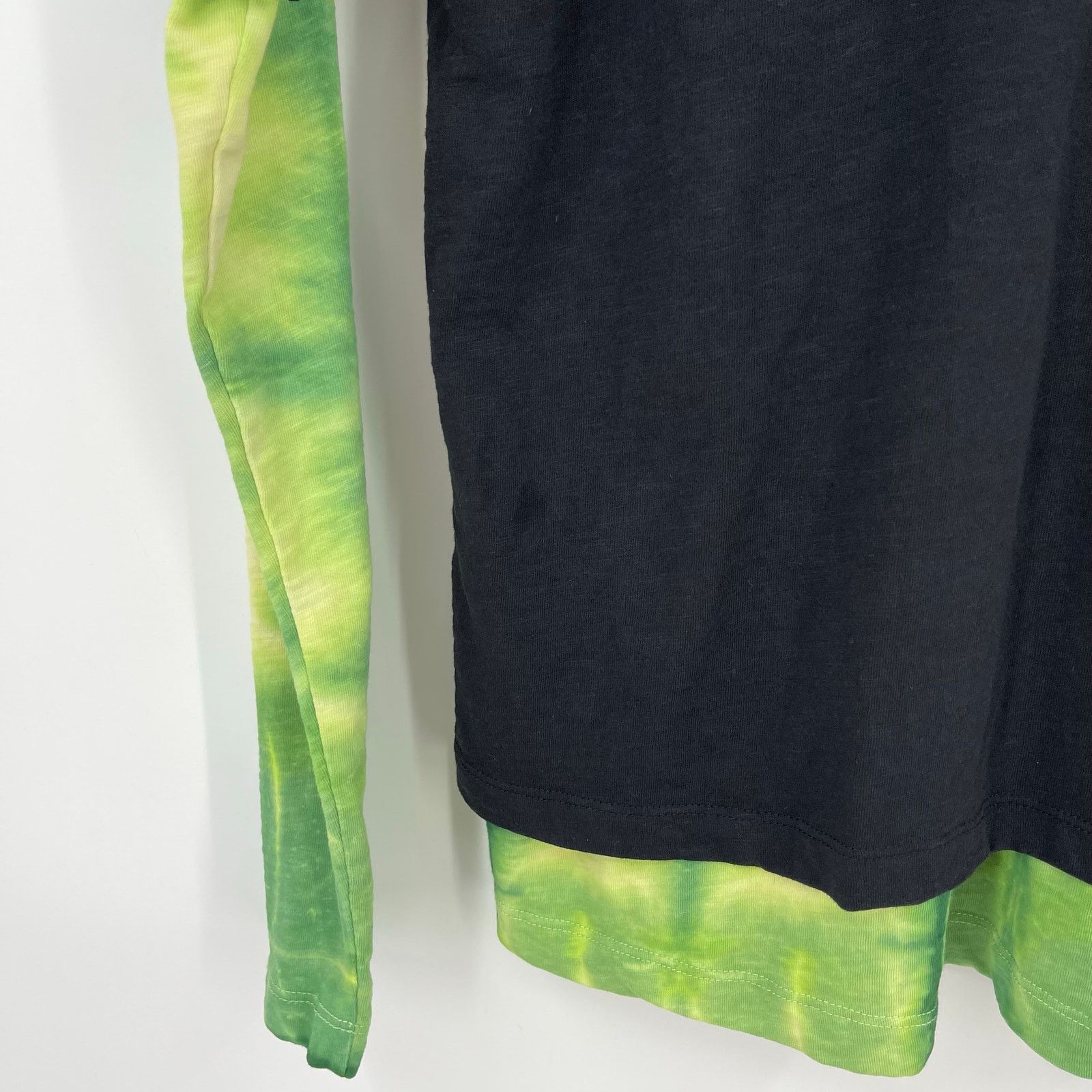 Nahmias Nahmias | Black Green Tie Dye Double Layered T-Shirt S Size US S / EU 44-46 / 1 - 9 Thumbnail
