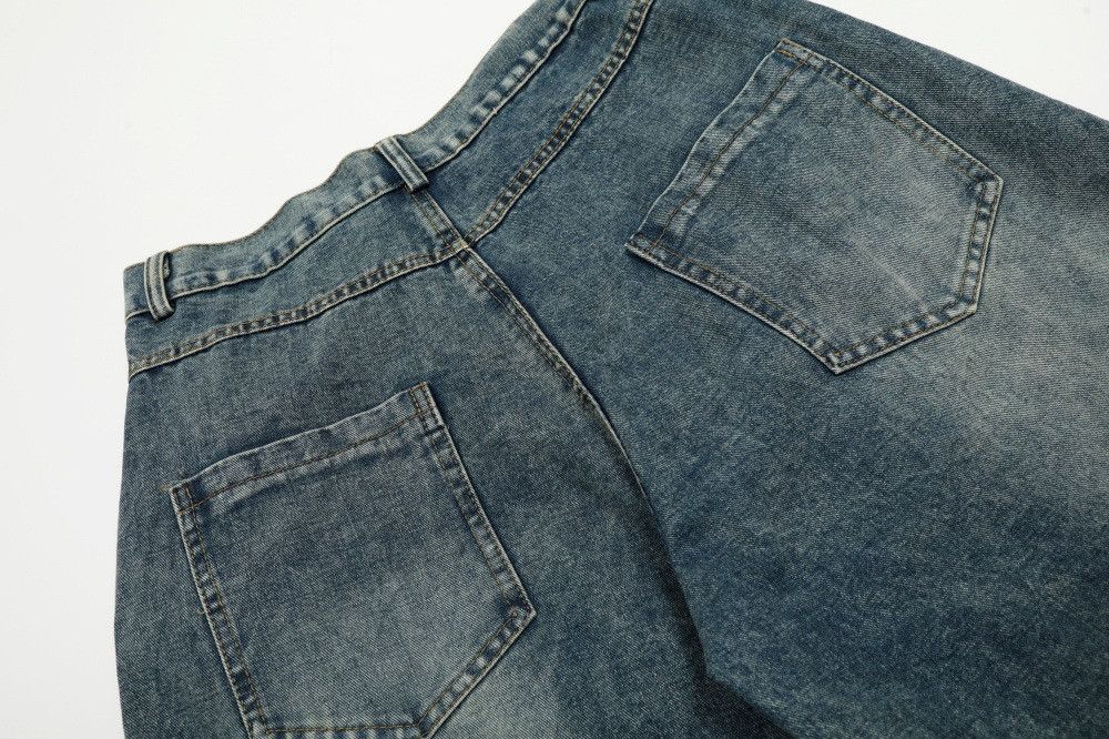 Vintage American men's star embroidered scimitar lace-up jeans Size US 32 / EU 48 - 5 Thumbnail