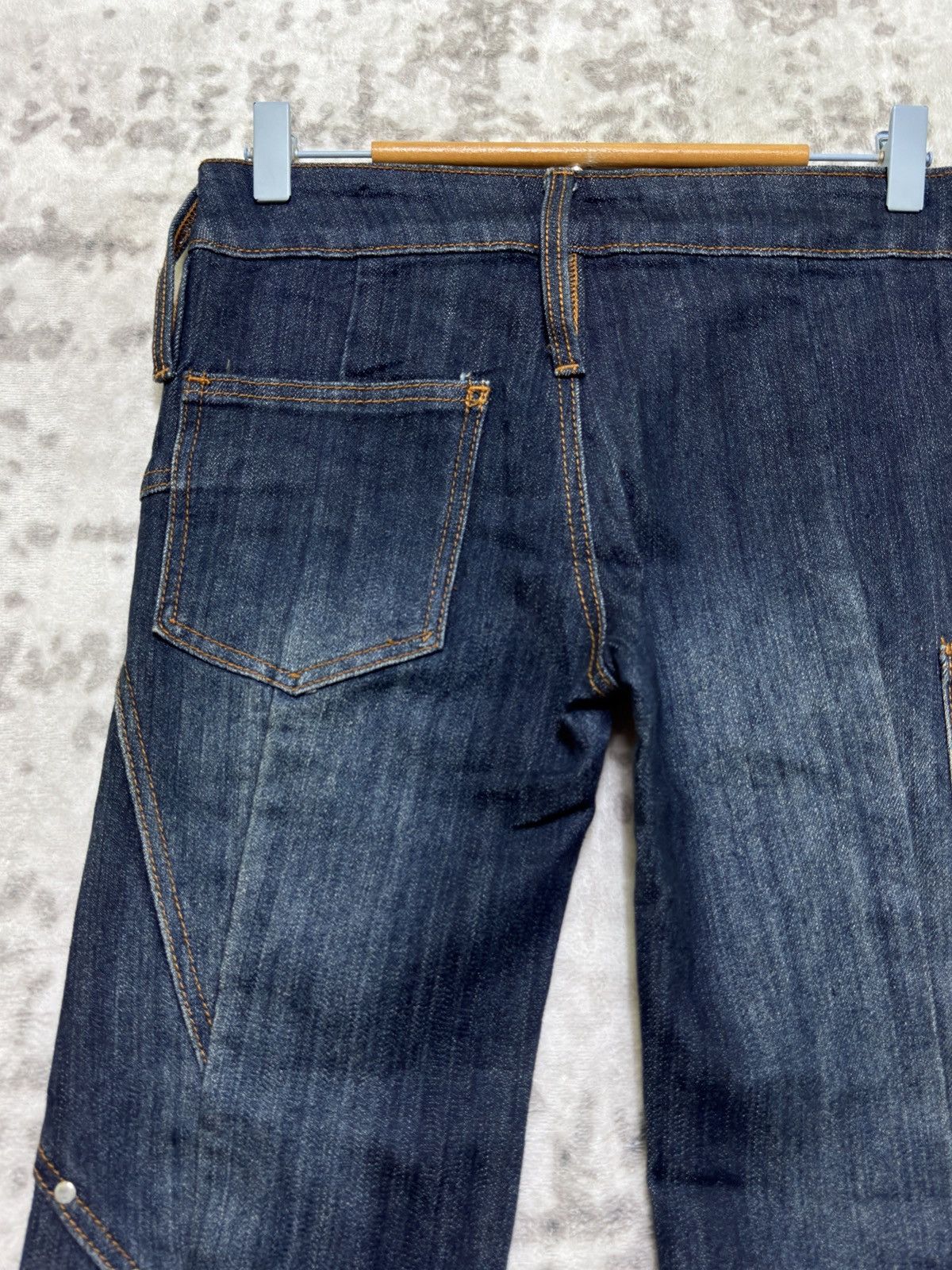 Japanese Brand Wink Wink Y2K Reconstructed Flared Denim Studded Low Rise Size 28" / US 6 / IT 42 - 10 Thumbnail