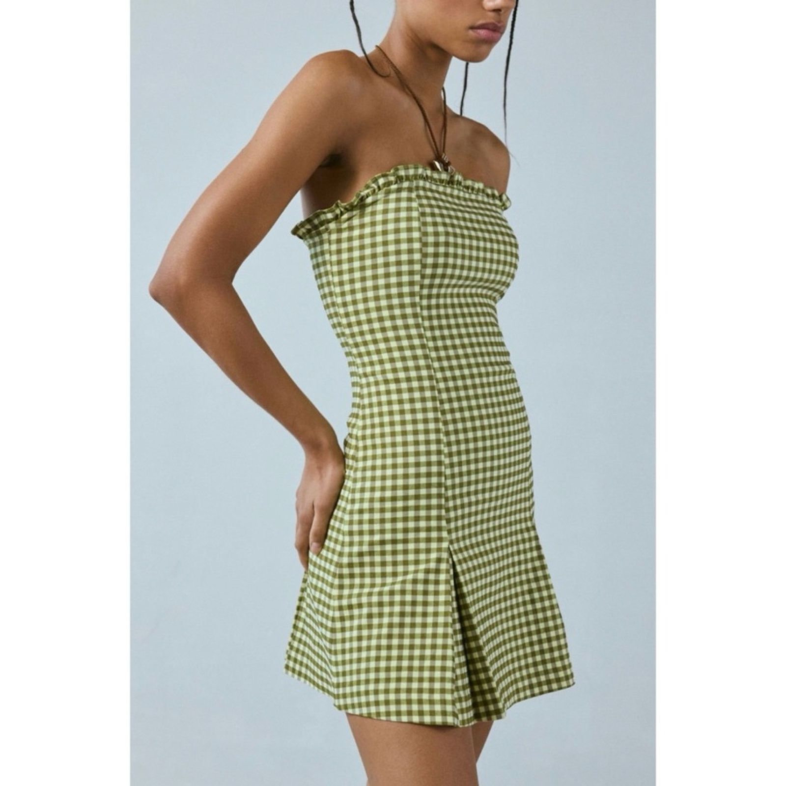 Urban Outfitters Urban Outfitters Margot Strapless Drop Waist Gingham Dress M Size M / US 6-8 / IT 42-44 - 14 Thumbnail