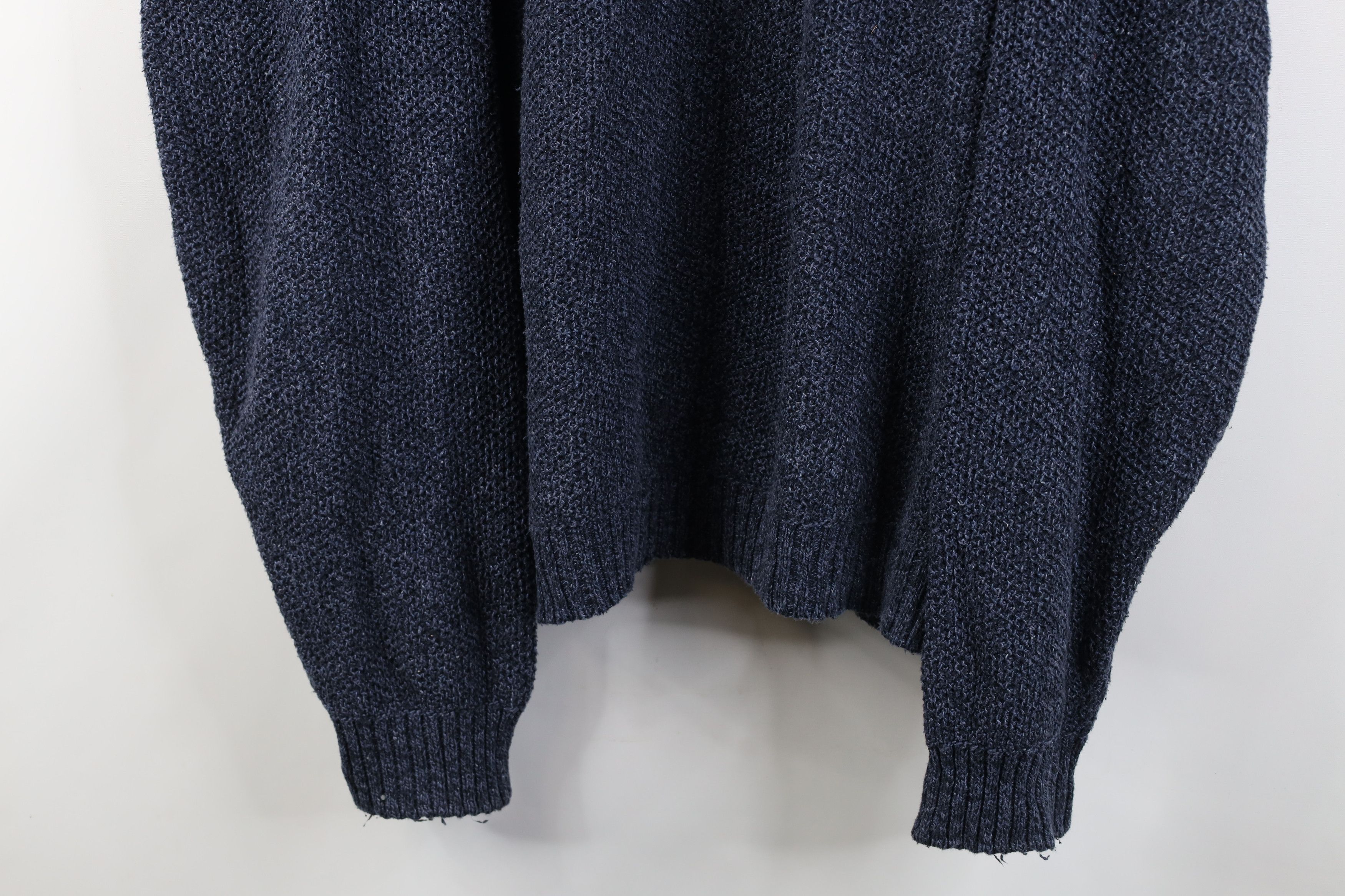 Vintage Vintage 90s Streetwear Knit Marled Henley Sweater Blue USA Size US XXL / EU 58 / 5 - 3 Thumbnail