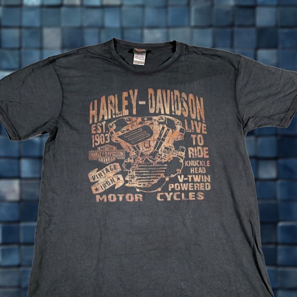 Harley Davidson VINTAGE Harley-Davidson Shirt Mens Large Black Hill City Mount Rushmore South Dakota Hooked by Harley-Davidson Hill City SD 1903 Live to Ride V-Twin Size US L / EU 52-54 / 3 - 1 Thumbnail