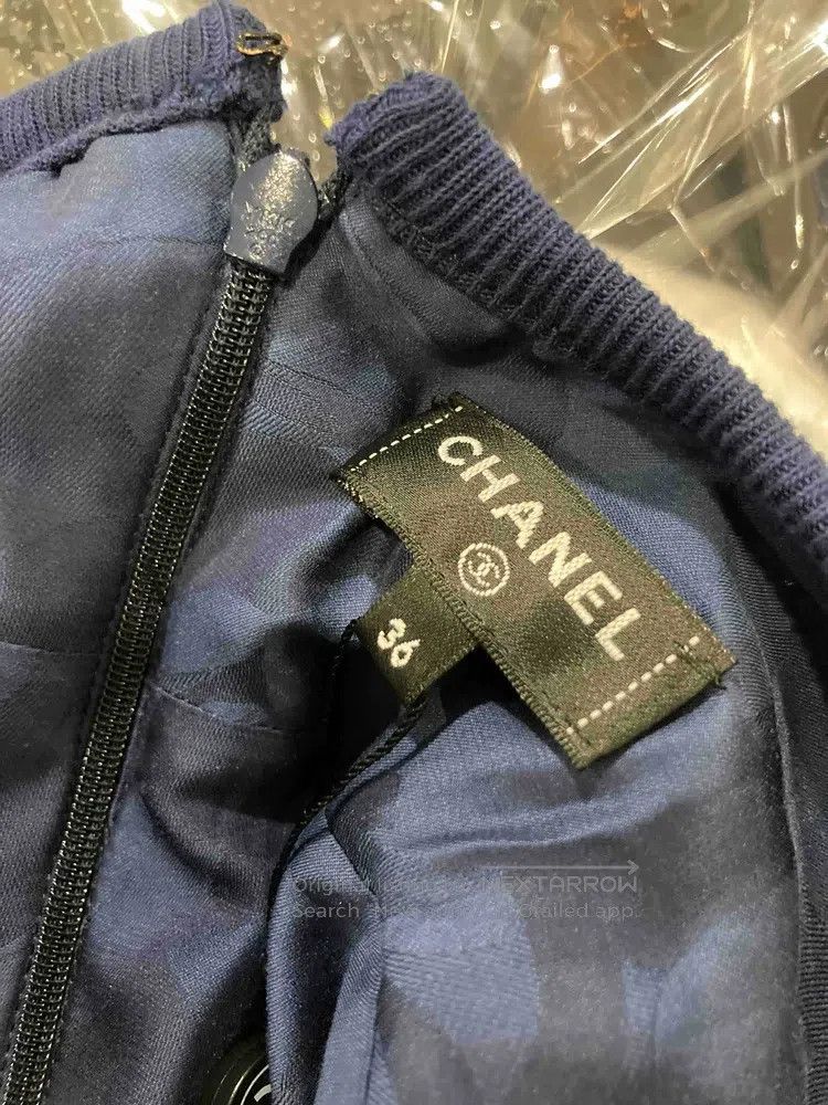 Chanel Chanel 24 years old dark blue tweed strap dress Size XS / US 0-2 / IT 36-38 - 4 Thumbnail