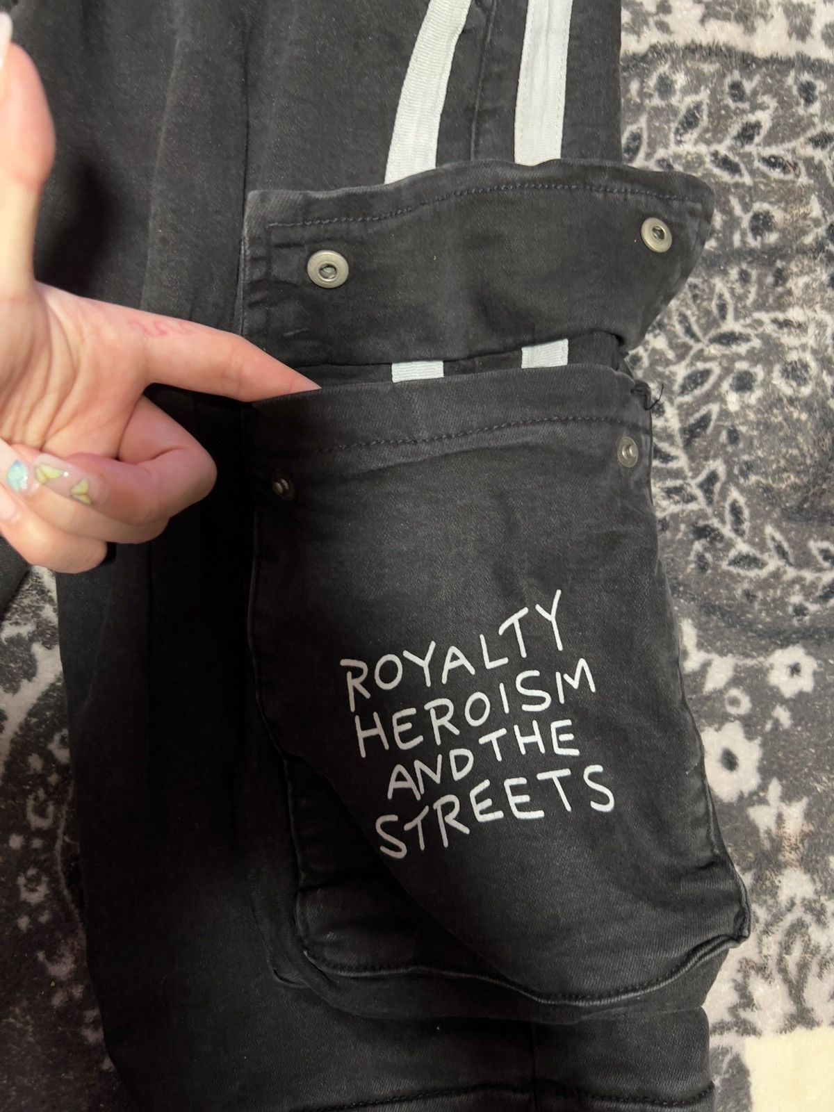 Other × Vintage Cargo Pants with white stripe design Size US 32 / EU 48 - 2 Thumbnail