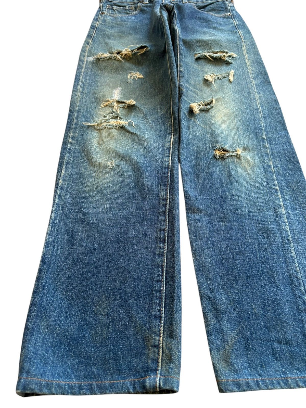 Levi's Vintage 80s Levis 502XX Big E Selvedge Distress Rip Jeans Size US 29 - 7 Thumbnail