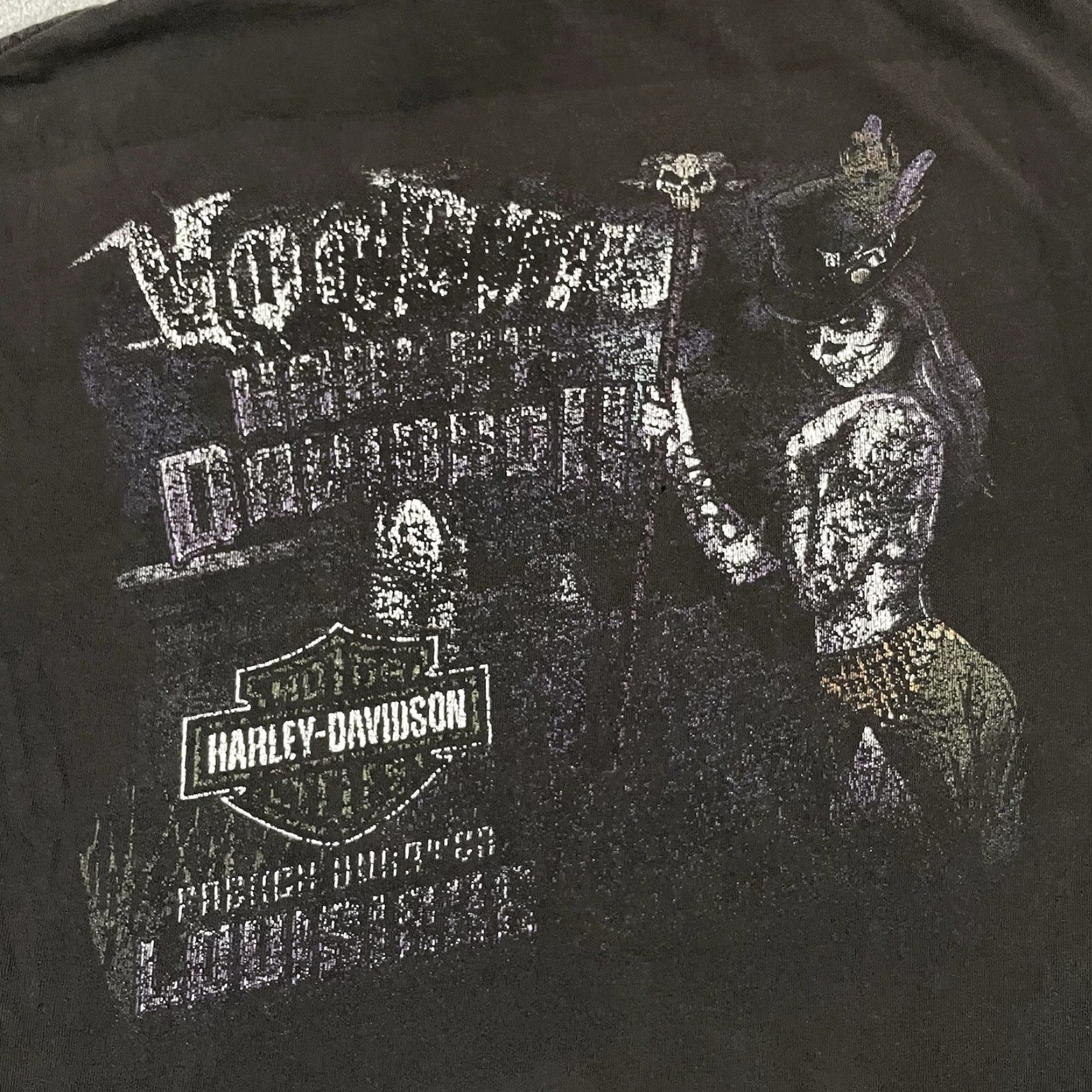 Harley Davidson Harley-Davidson T Shirt Harley-Davidson French Quarter Voodoo Black 2XL Mens Short Sleeve Crew Neck Distressed Logo Vintage No Size US XXL / EU 58 / 5 - 3 Thumbnail