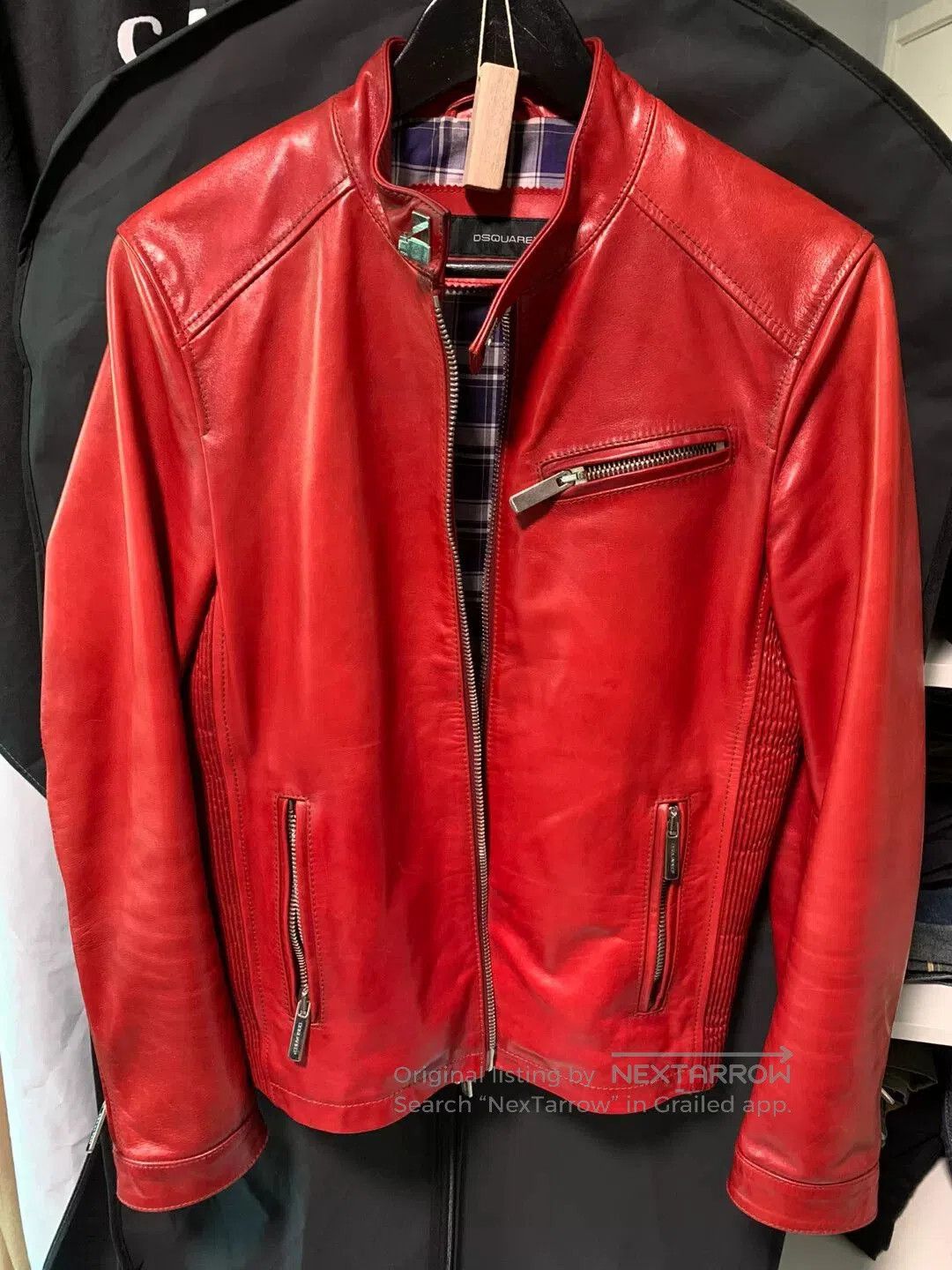 Dsquared2 dsquared2 classic red leather jacket size 46. Size US M / EU 48-50 / 2 - 2 Thumbnail