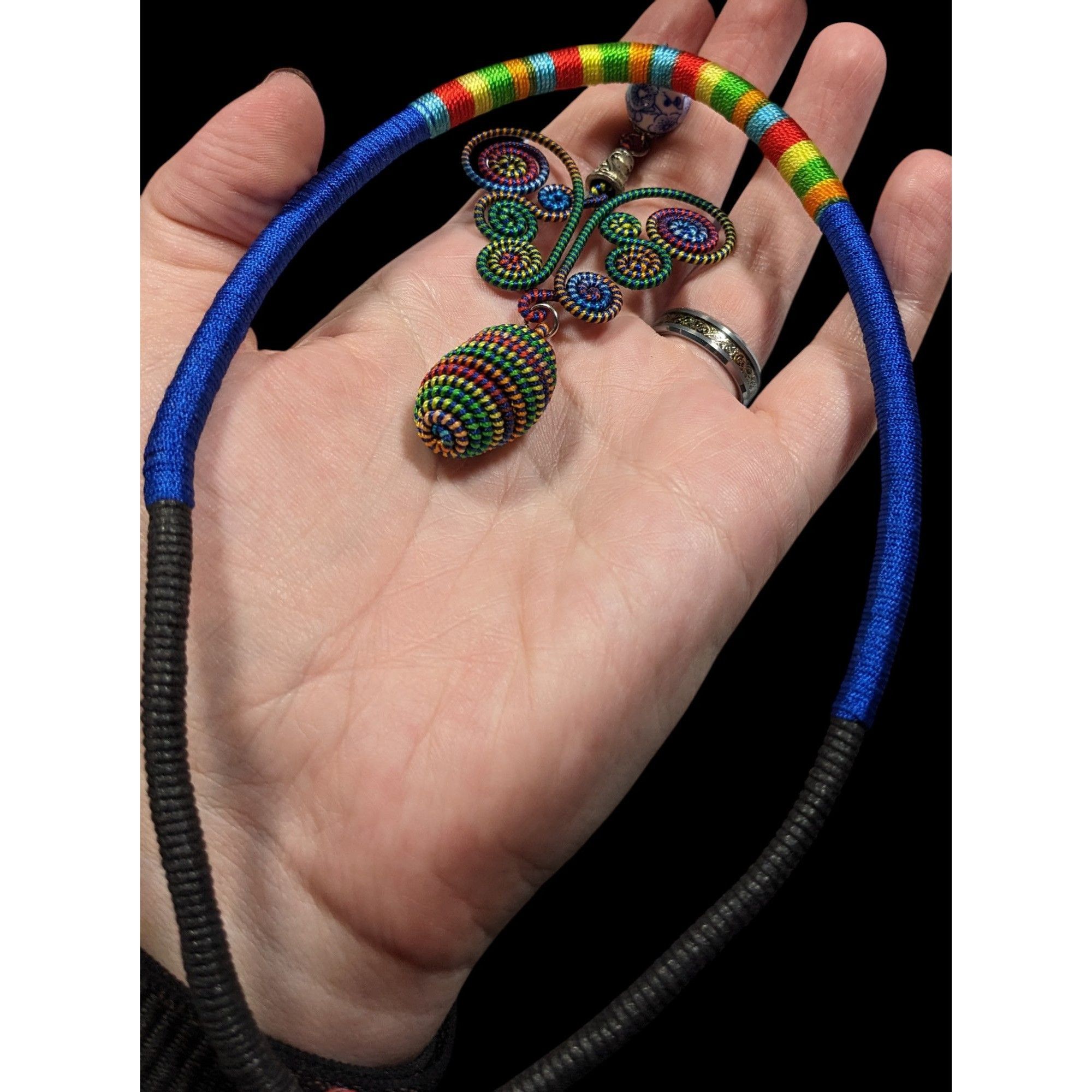 Other Rainbow Fairycore Wire And Thread Statement Pendant Necklace Size ONE SIZE - 3 Thumbnail