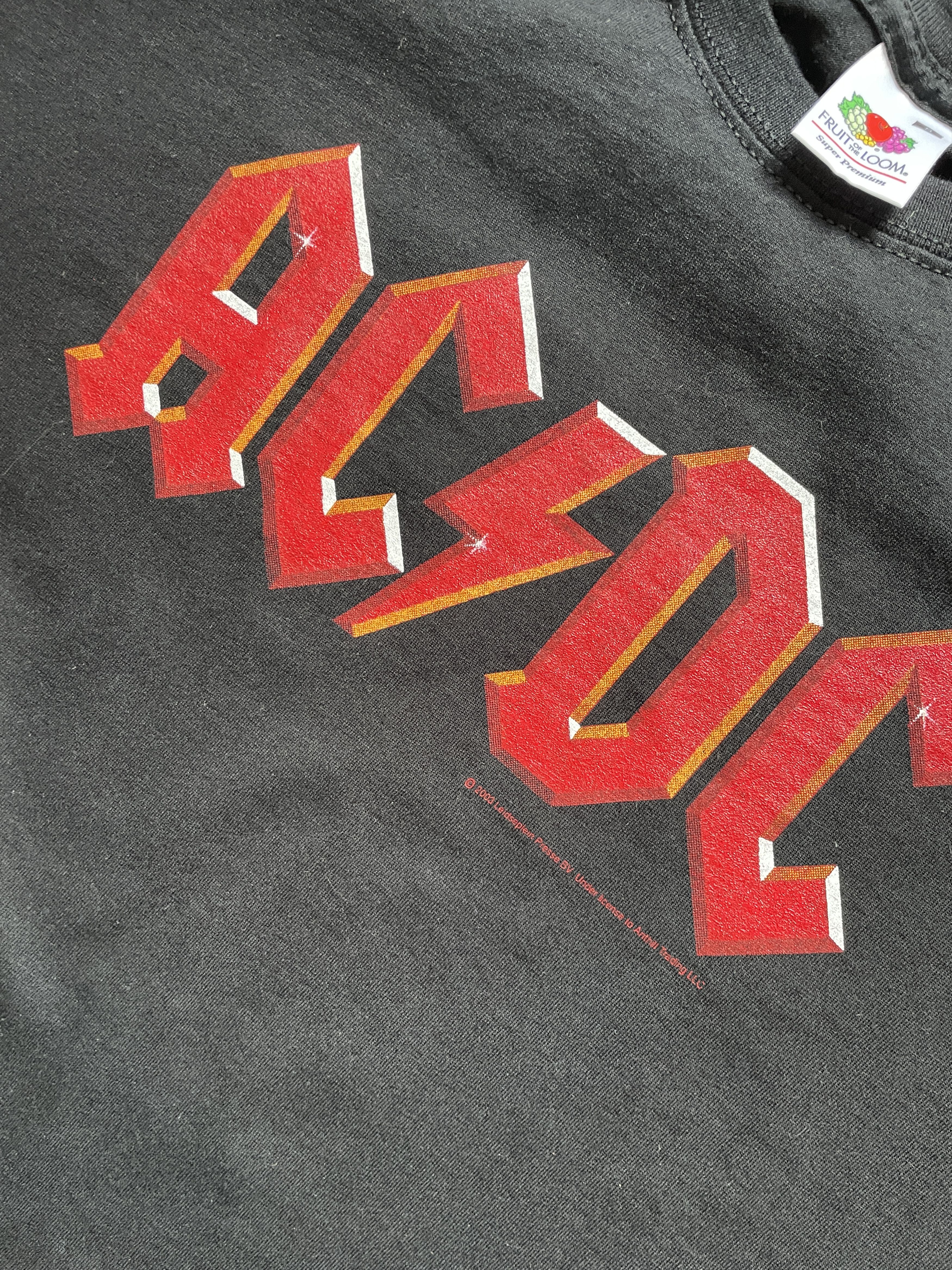 AC/DC Y2K 2003 BLACK ACDC METAL ROCK LOGO TEE Size US S / EU 44-46 / 1 - 2 Thumbnail