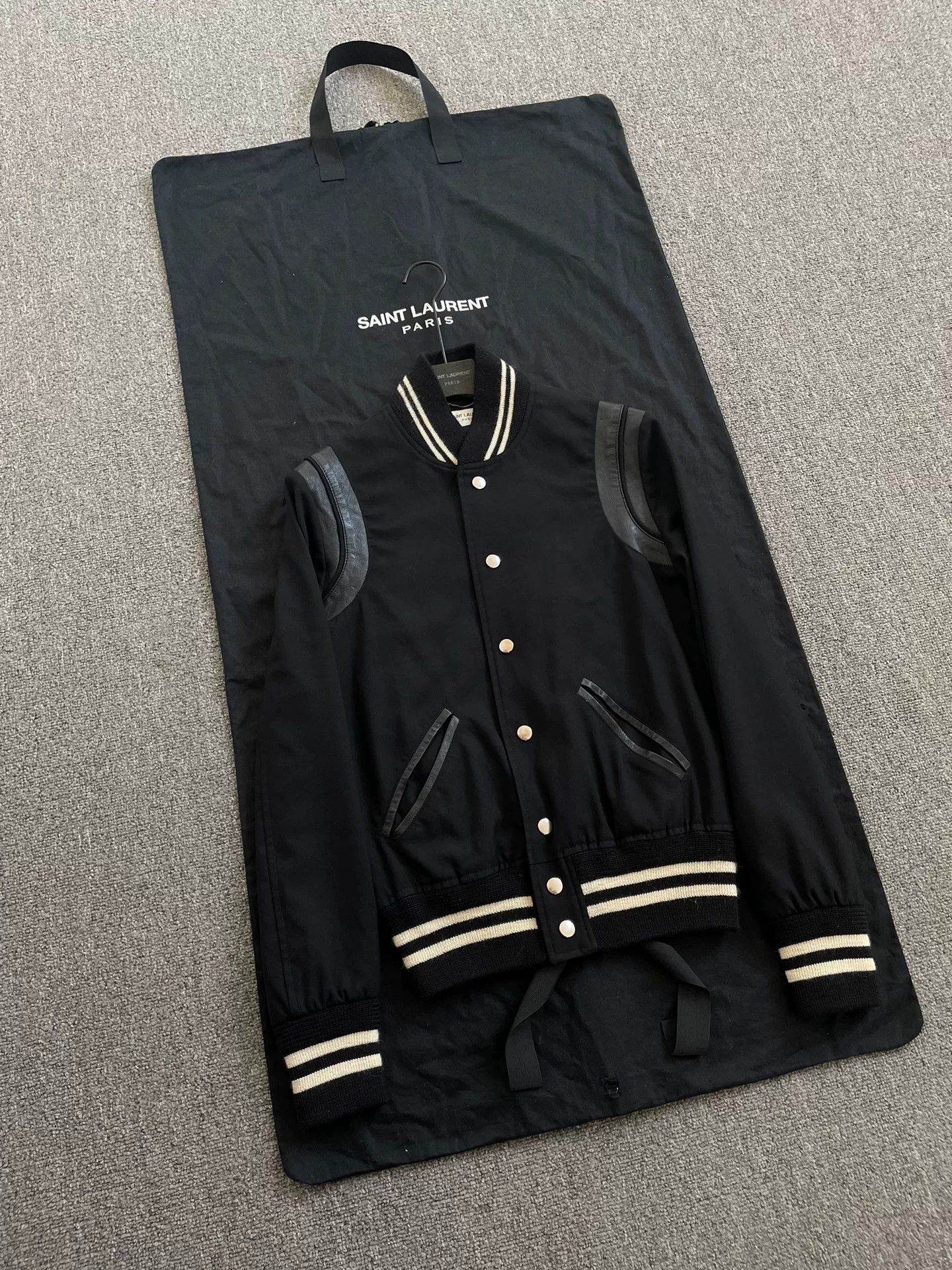 Saint Laurent Paris Saint Laurent Black Baseball Jacket SLP13 Size US M / EU 48-50 / 2 - 1 Thumbnail
