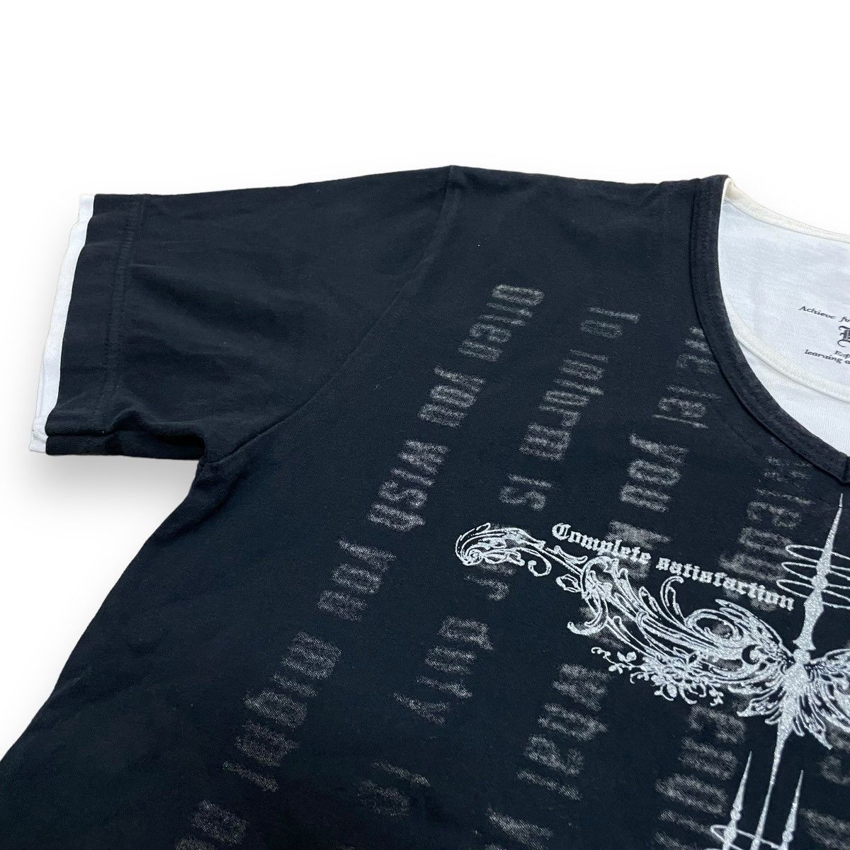 If Six Was Nine 🇯🇵 Y2K BOSSY HILL POEM DOUBLE LAYER TSHIRT Size US L / EU 52-54 / 3 - 4 Thumbnail