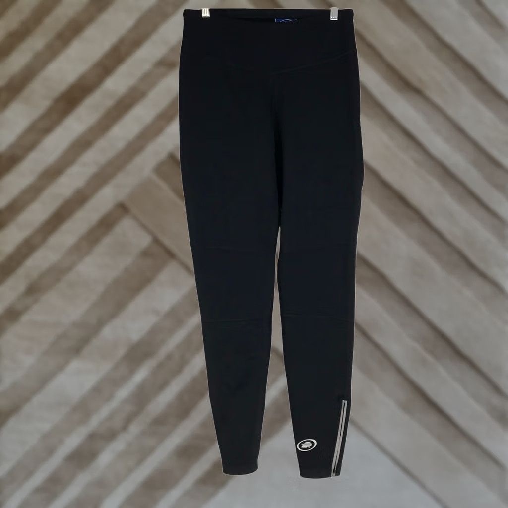 Vintage Performance Bike Womens XL Black Fleece Lined Cycling Leggings Padded Ankle Zip Size 40" / US 18 - 1 Thumbnail