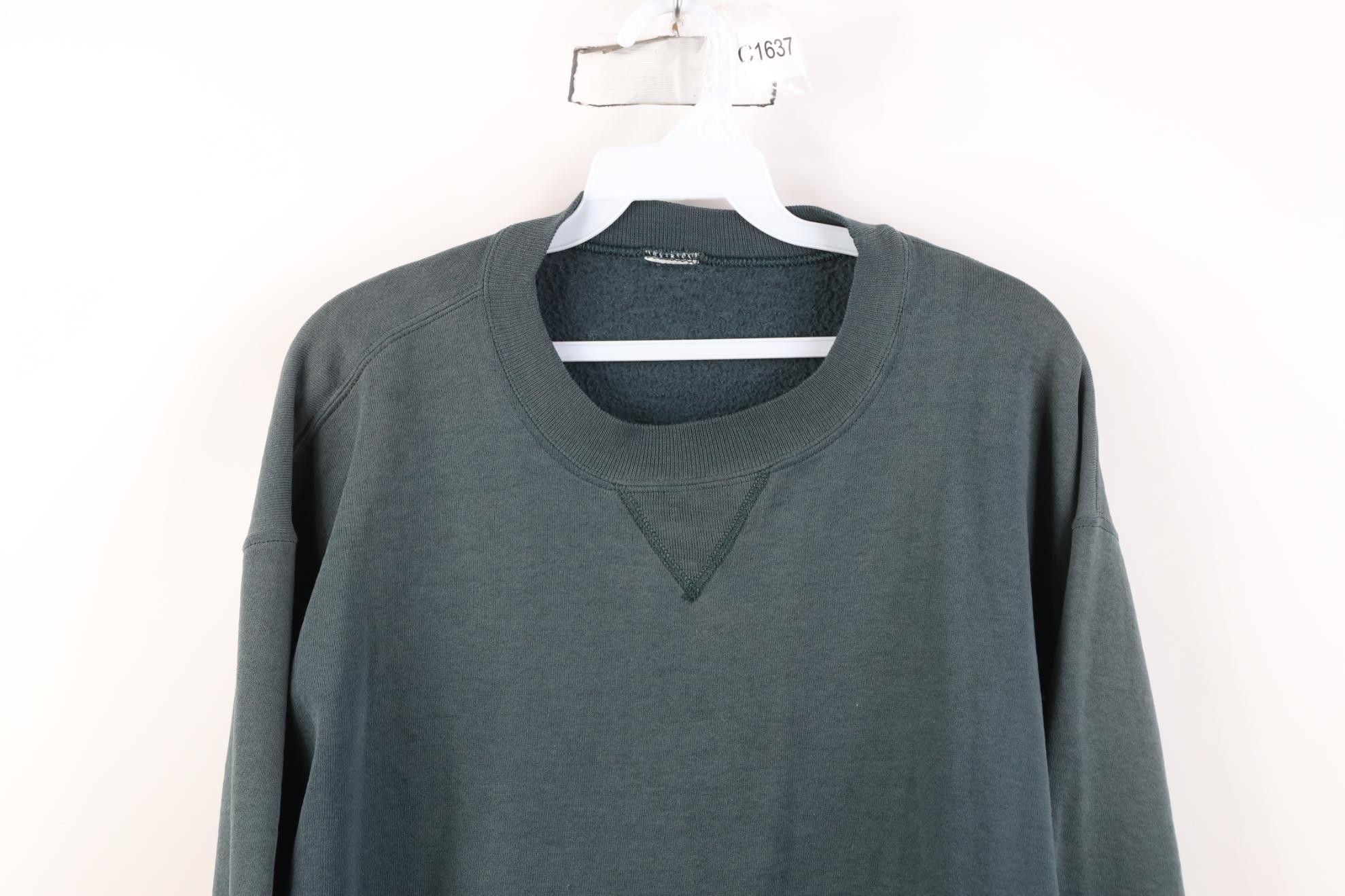 Russell Athletic Vintage 90s Russell Athletic Blank Crewneck Sweatshirt Green Size US M / EU 48-50 / 2 - 2 Thumbnail