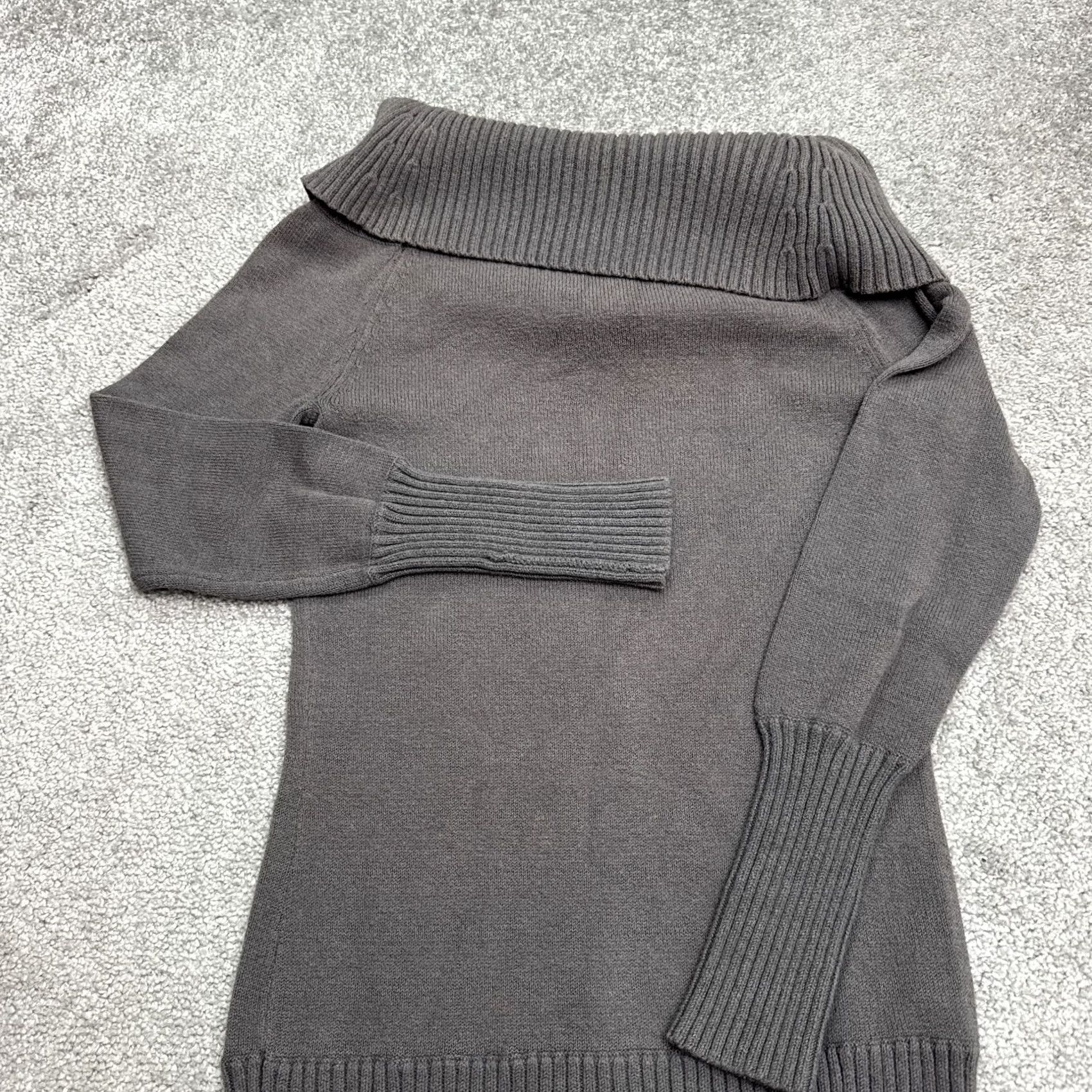 Bcbgmaxazria BCBGMAXAZRIA Sweater Dress Womens Small Dark Gray Cowl Neck Knee Length Knit Size S / US 4 / IT 40 - 3 Thumbnail