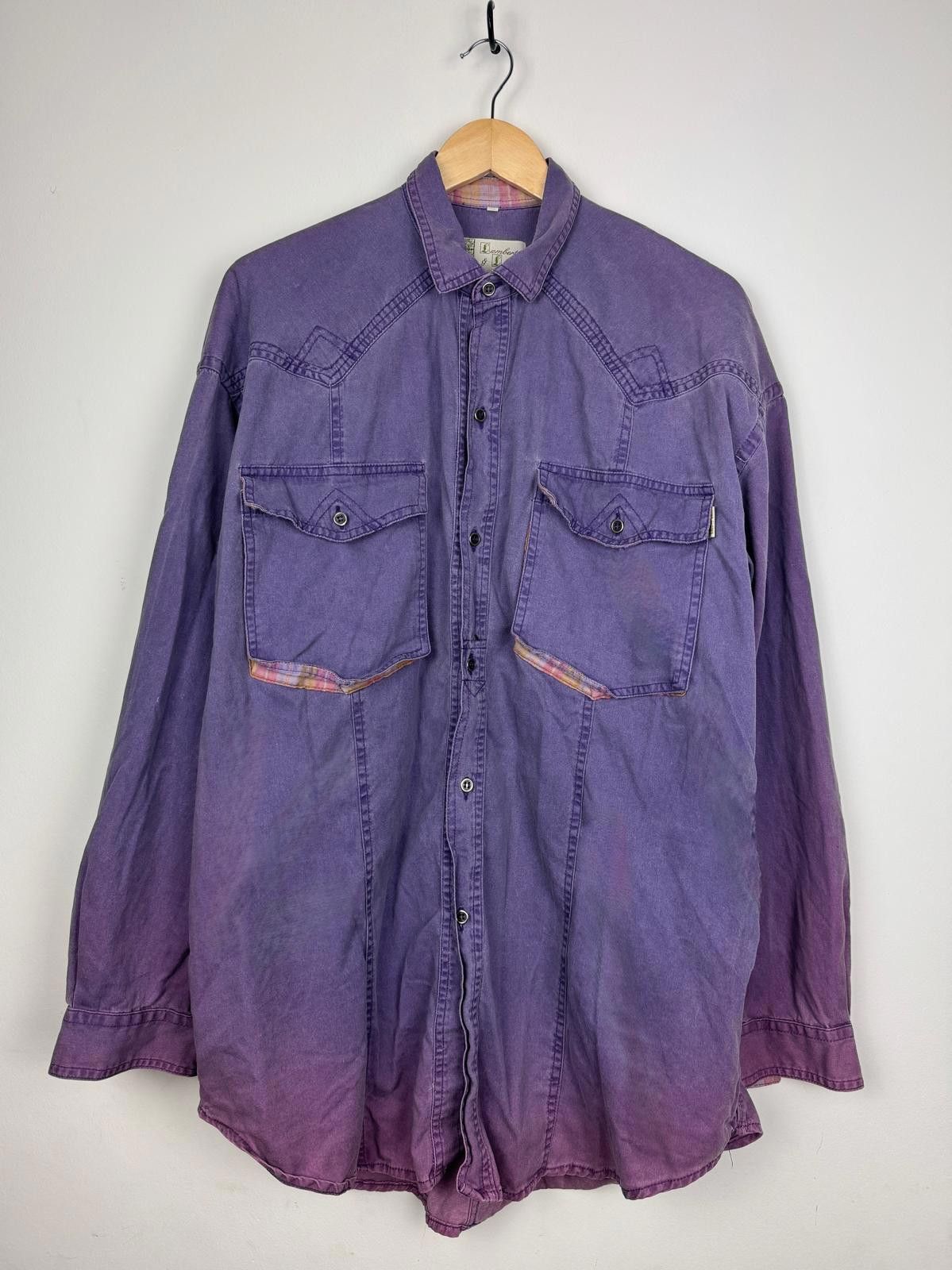 Other Vintage Lambert & Lynch Purple Wash Ombré Shirt - Size XL Size US XL / EU 56 / 4 - 1 Thumbnail