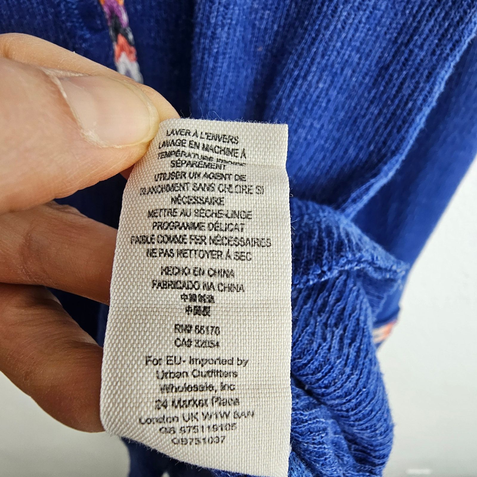 Free People Free People Rainbow Thermal Tee Blue Henley Embroiderd Boho Size M / US 6-8 / IT 42-44 - 9 Thumbnail
