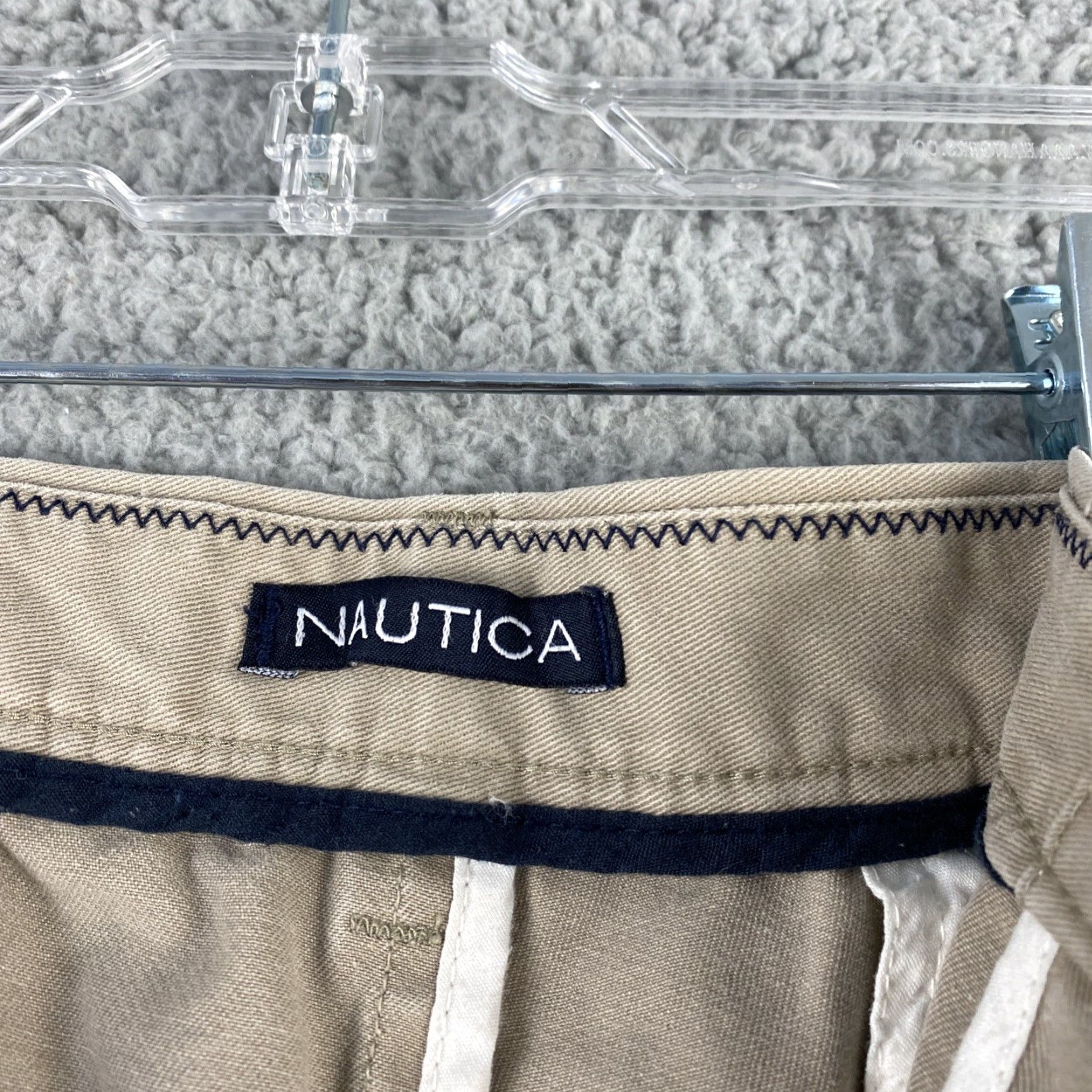 Nautica Nautica Pants Khaki Flat Front Chino 38 x 34 Tan Mens Size US 38 / EU 54 - 4 Thumbnail