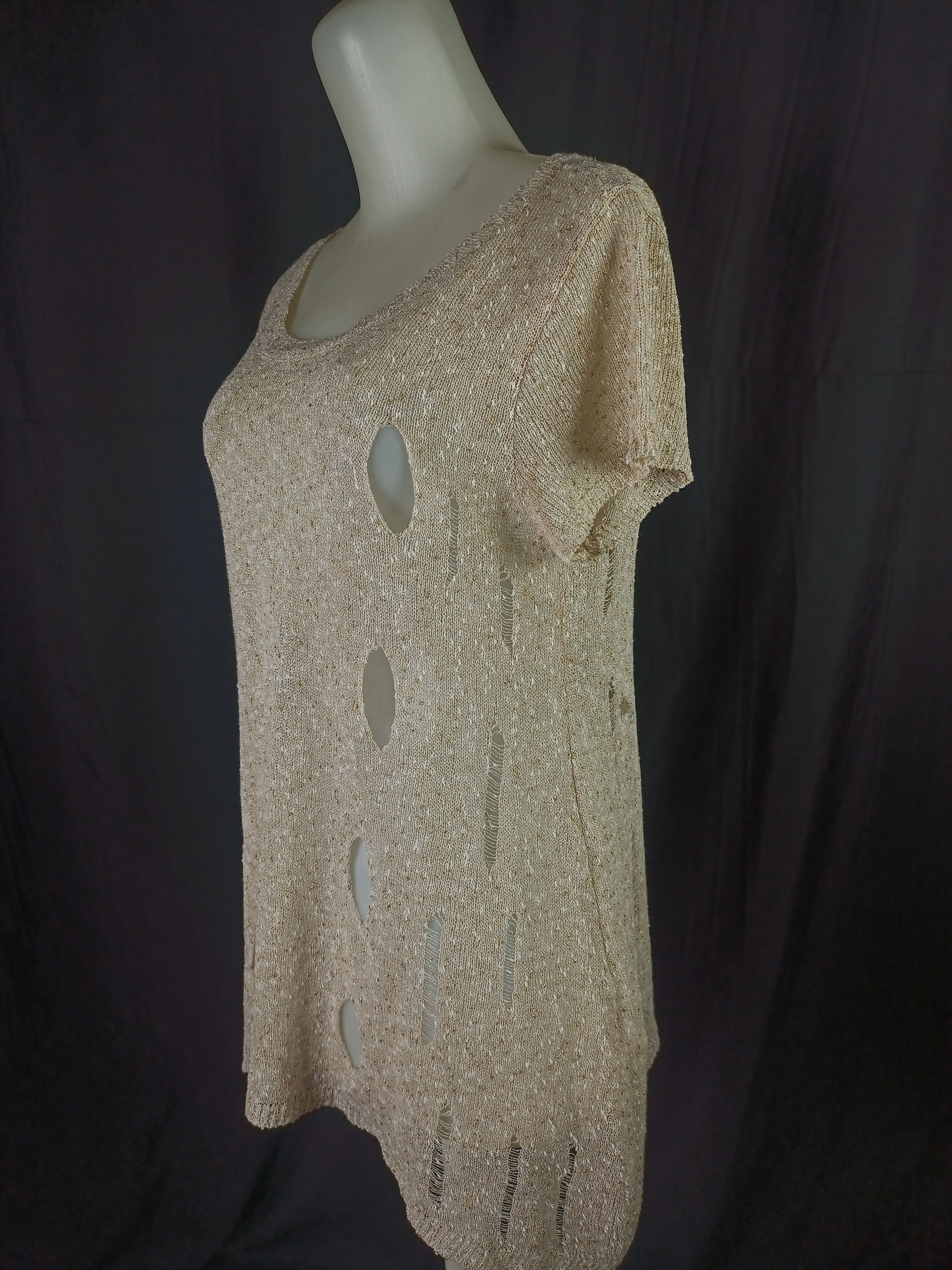 Japanese Brand JOINUS Distressed Glittery Knited Top Size XL / US 12-14 / IT 48-50 - 15 Thumbnail