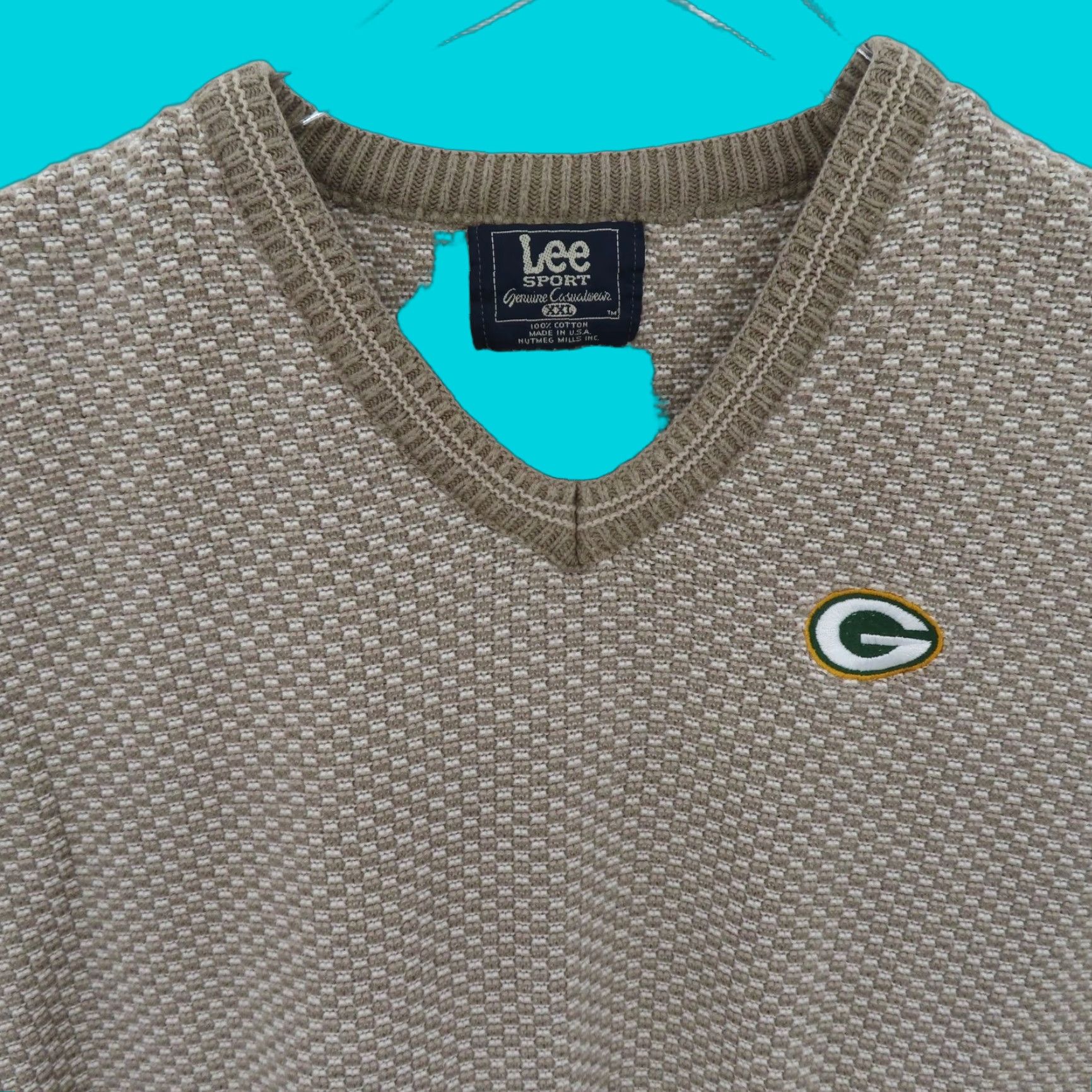 Lee VINTAGE Lee Sport Men XXL Green Bay Packers Knit Sleeveless Sweater Vest Embroidered Size US XXL / EU 58 / 5 - 1 Thumbnail
