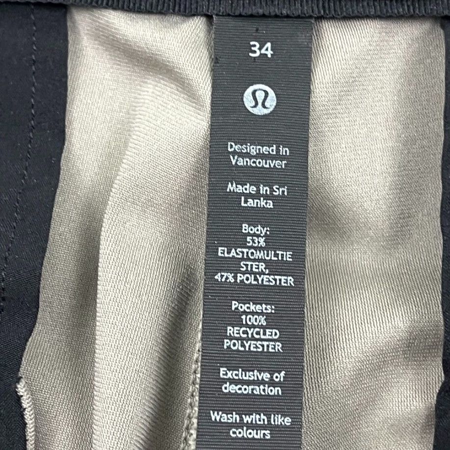 Lululemon Lululemon Commission Mens Pants 34 Slim Chino Tapered 28 Grey Sage Polyester Blend Regular 5-Pocket Breathable Easy Care Zipper Button Logo Size US 34 / EU 50 - 2 Thumbnail
