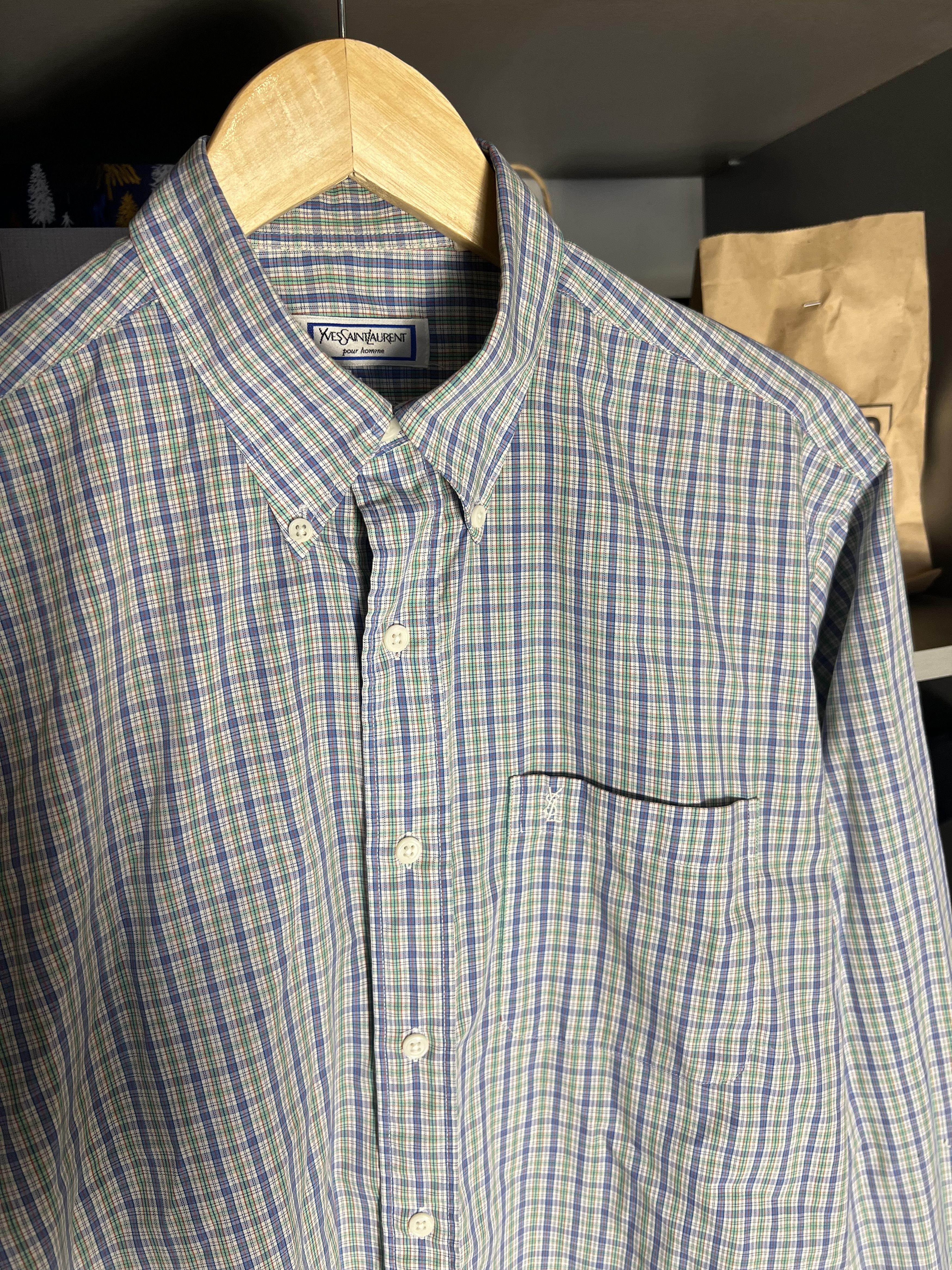 Saint Laurent Paris Vintage YVES Saint Laurent Retro Shirt Designer Y2K 90s Size US S / EU 44-46 / 1 - 3 Thumbnail