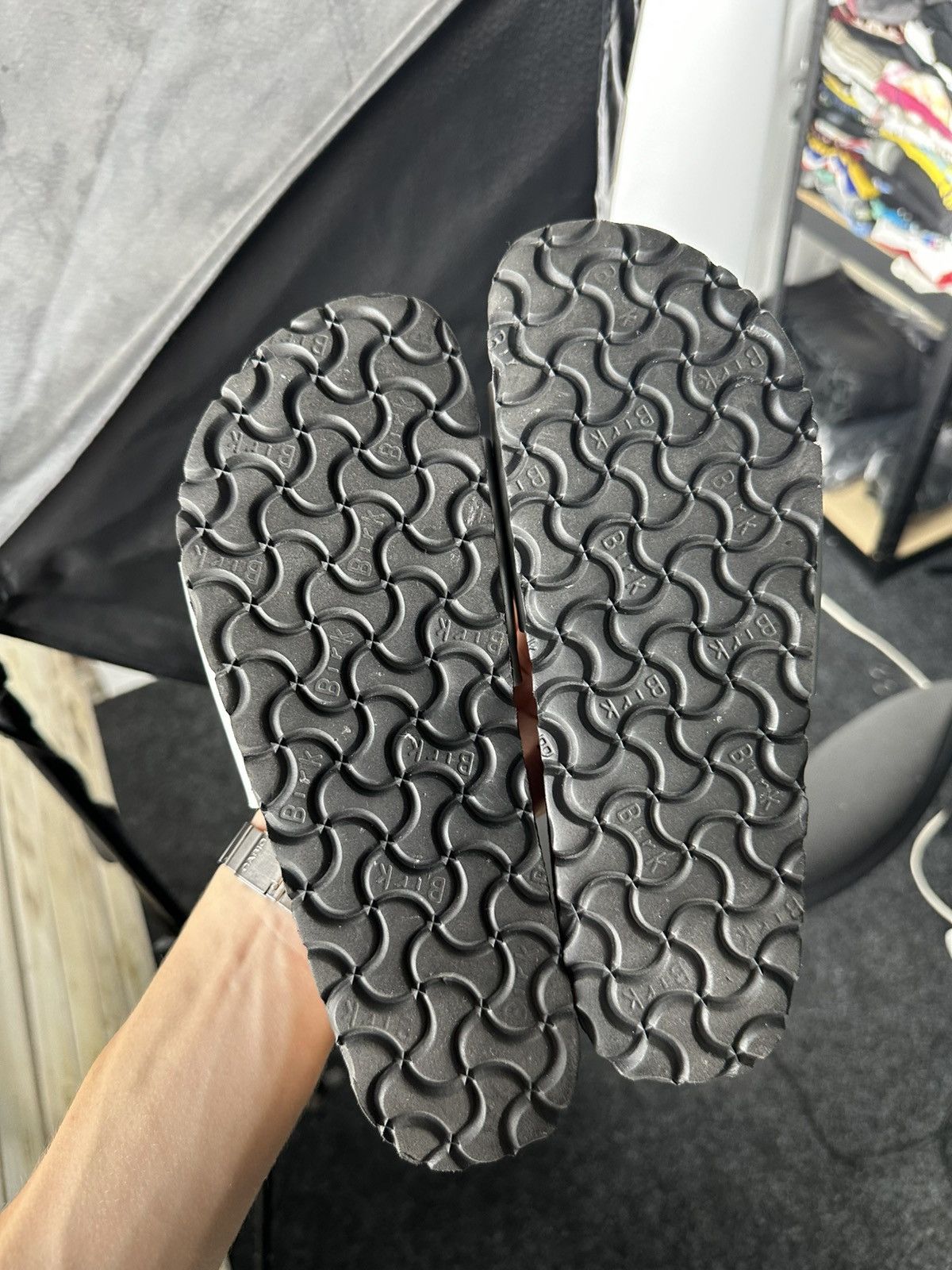 Birkenstock 🚨Vintage Birkenstock 38 silver Luxe Sandals rare slides Size US 7 / IT 37 - 12 Thumbnail
