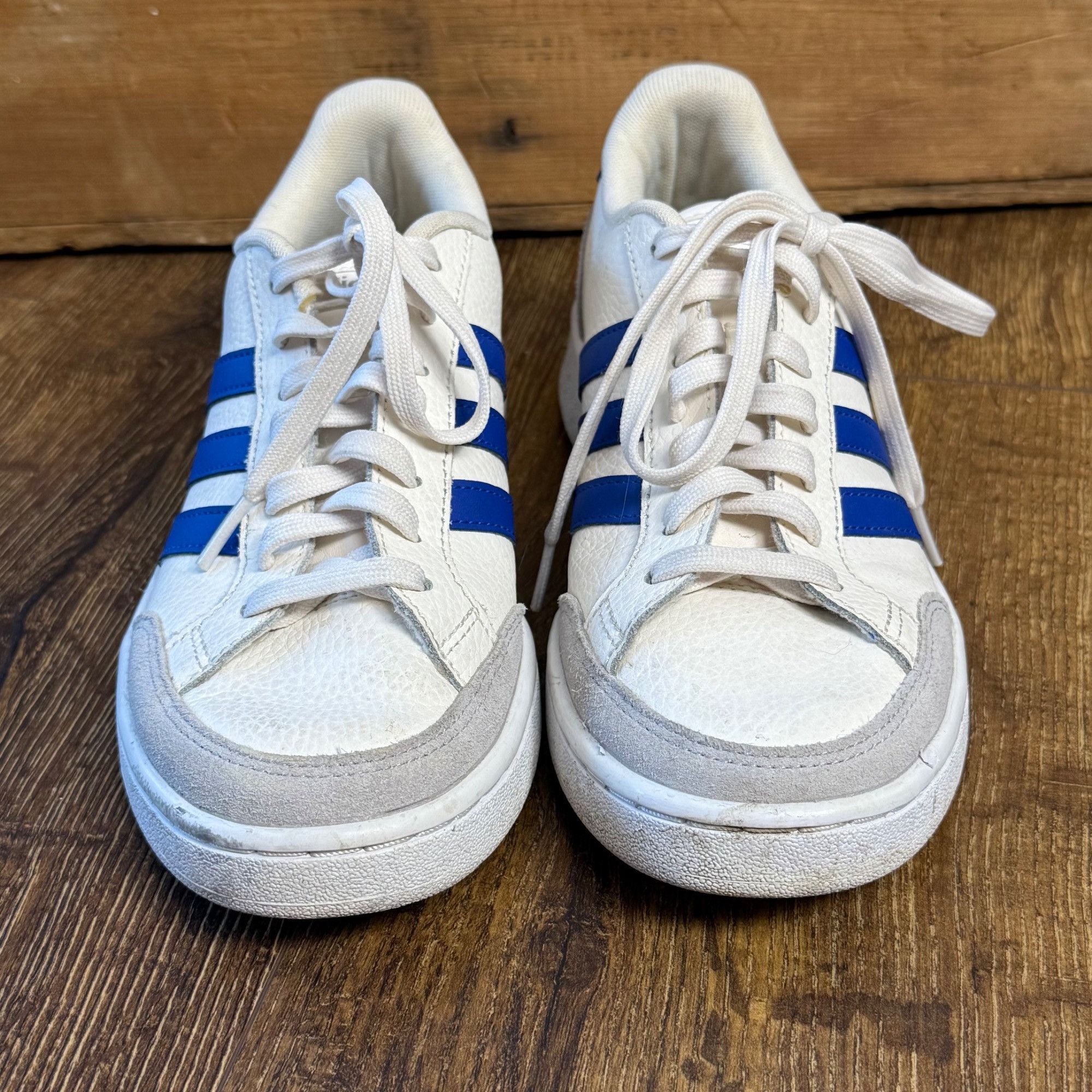 Adidas adidas Sneakers Men's 7M Grand Court SE Cream Blue Leather S Size US 7 / EU 40 - 5 Thumbnail