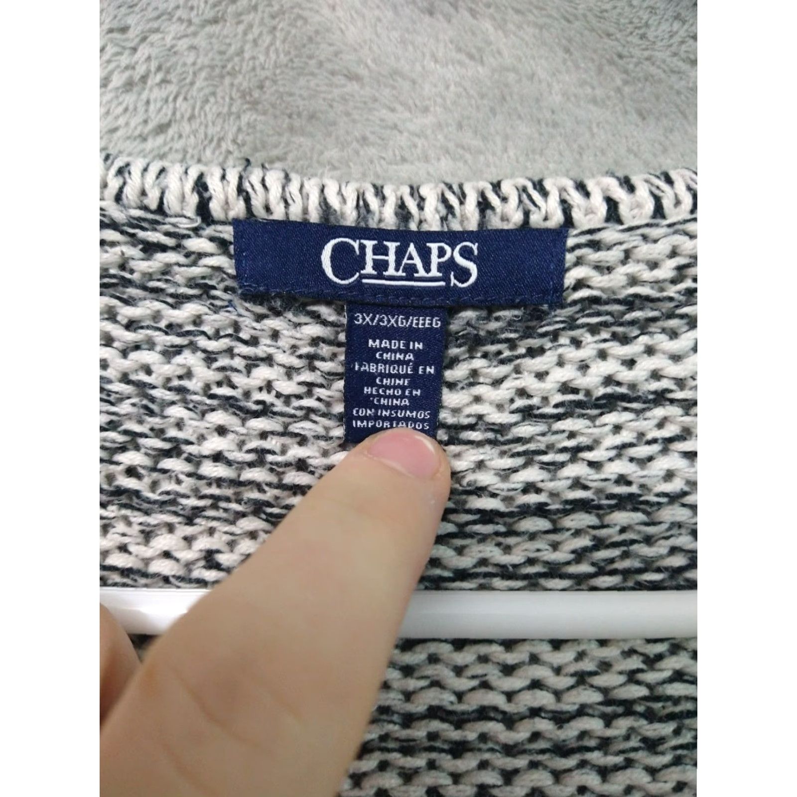 Chaps Chaps Sweater Womens 3X Gray Cable Knit Scoop Neck Pullover Cotton Blend Size XXL / US 16-18 / IT 52-54 - 5 Thumbnail