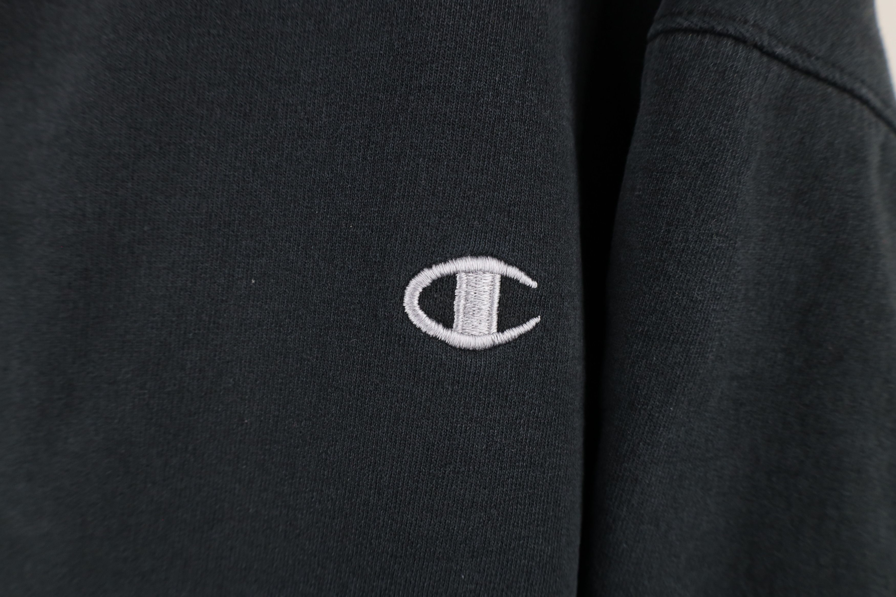Champion × Vintage Vintage 90s Champion Cut Off Crewneck Sweatshirt Black Size US L / EU 52-54 / 3 - 4 Thumbnail