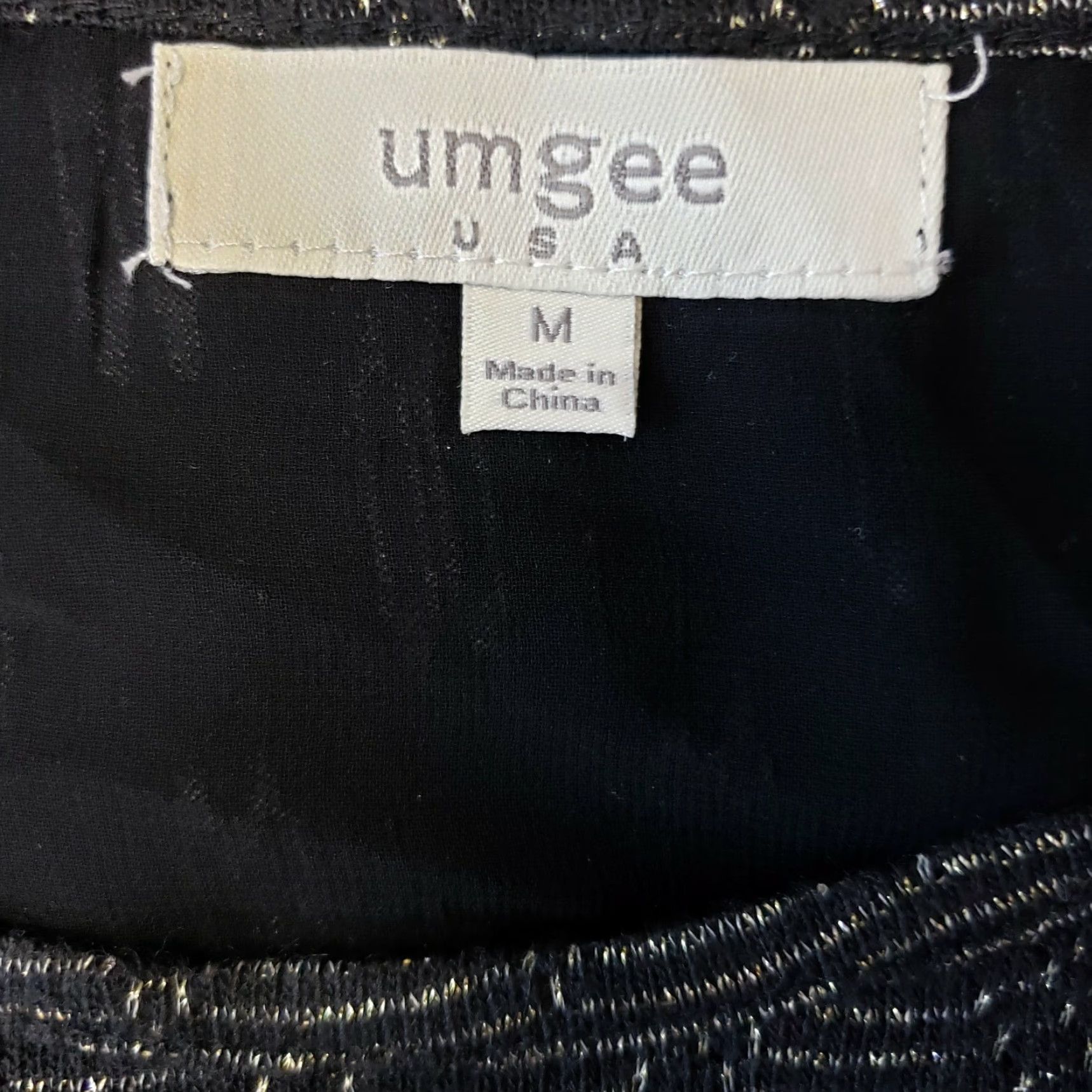 Vintage Umgee Womens Top Medium Black Gold Chevron Semi Sheer Cotton Blend Blouse Casual Shirt Womens Size M / US 6-8 / IT 42-44 - 4 Thumbnail