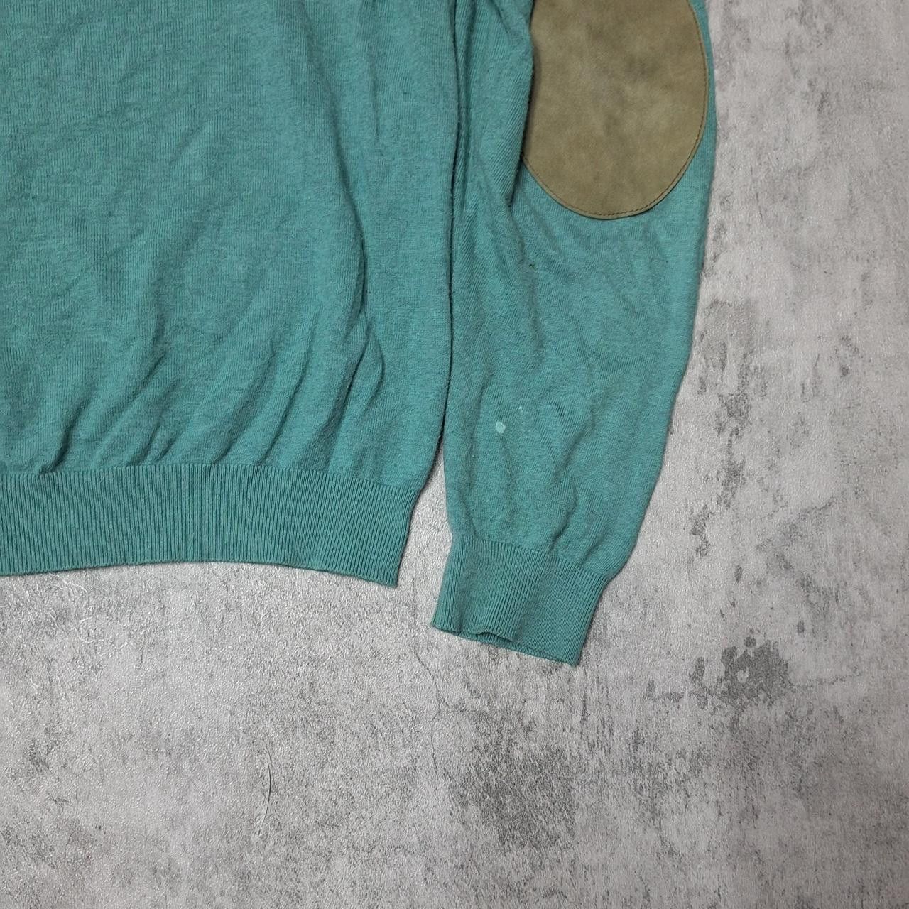 Massimo Dutti Soft and comfortable green cotton V-neck sweater Size US XL / EU 56 / 4 - 7 Thumbnail