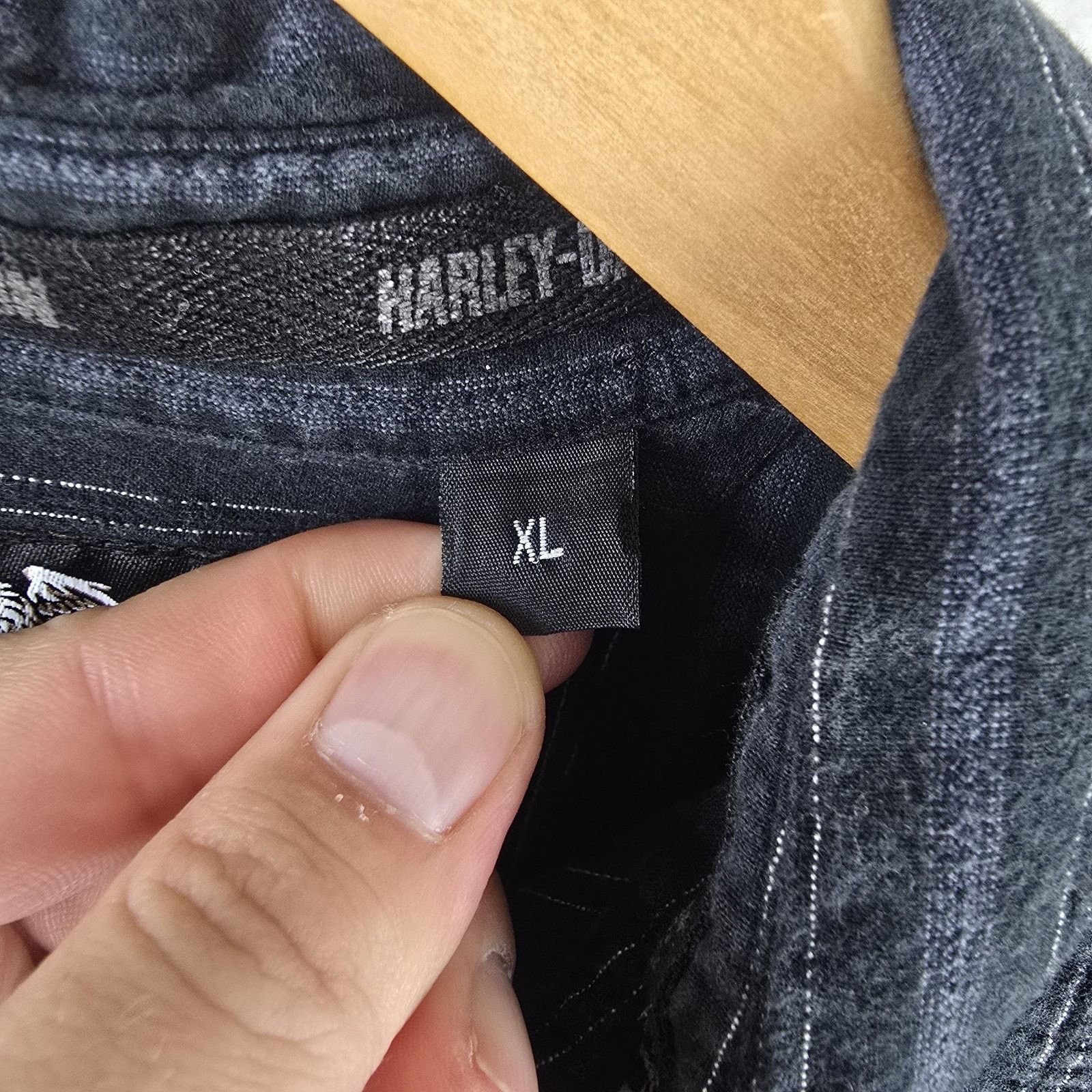 Harley Davidson Harley Davidson Button Up Shirt Mens XL Black Striped Biker Size US XL / EU 56 / 4 - 6 Thumbnail