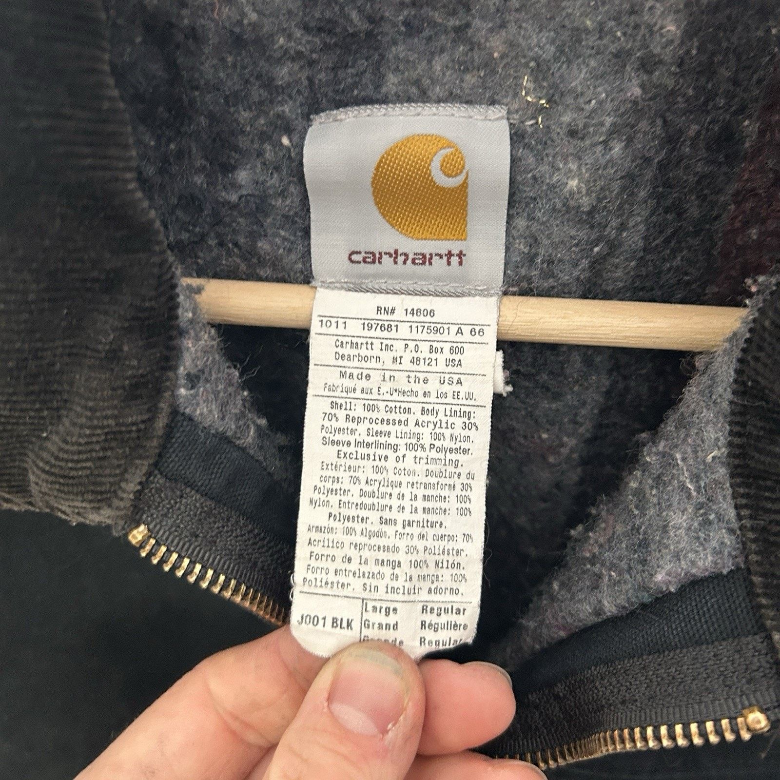 Vintage Carhartt Blanket-Lined Detroit Jacket “Black” J001