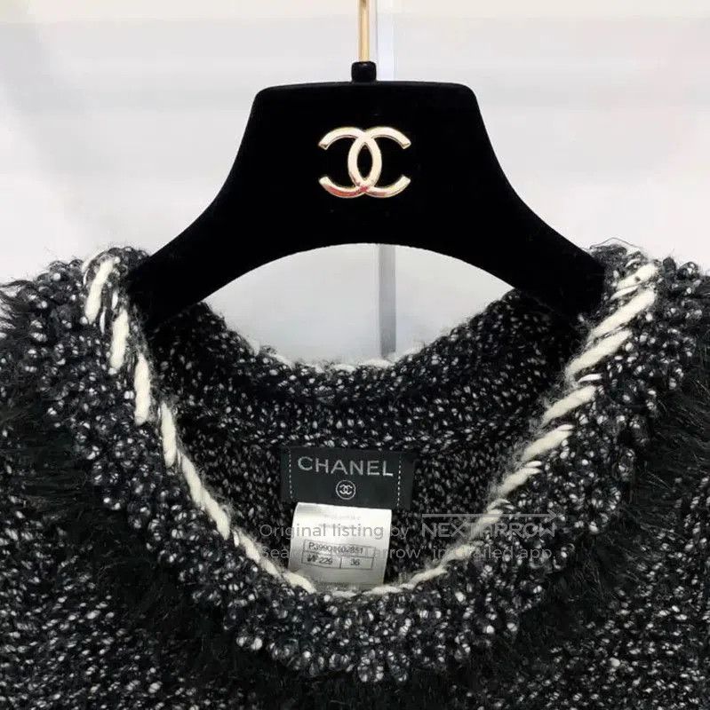 Chanel Chanel Black Long Sleeve Dress with Ruffles . Size S / US 4 / IT 40 - 3 Thumbnail