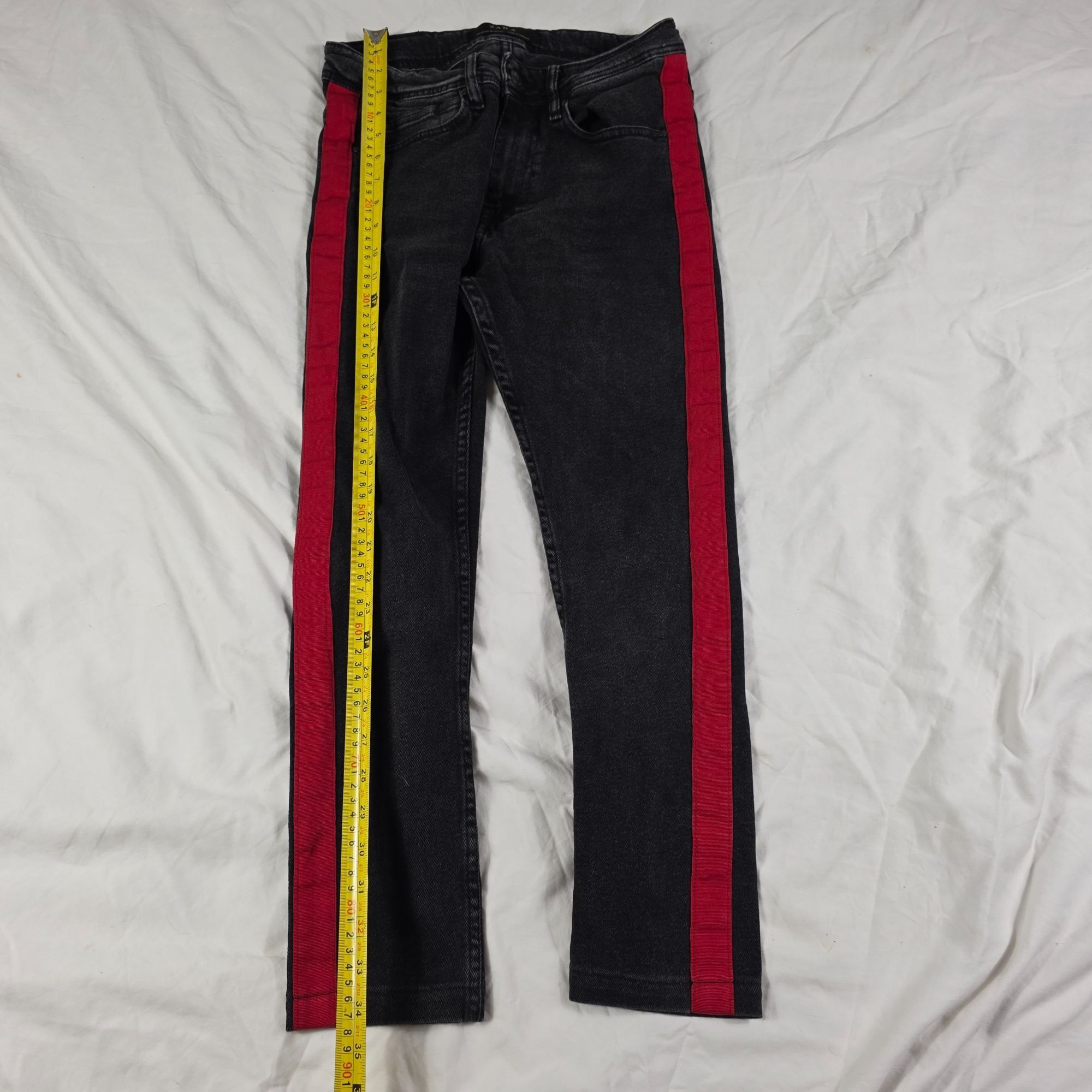 Zara Zara Womens Size 30 Skinny Jeans Black With Red Side Stripe Size 30" / US 8 / IT 44 - 9 Thumbnail