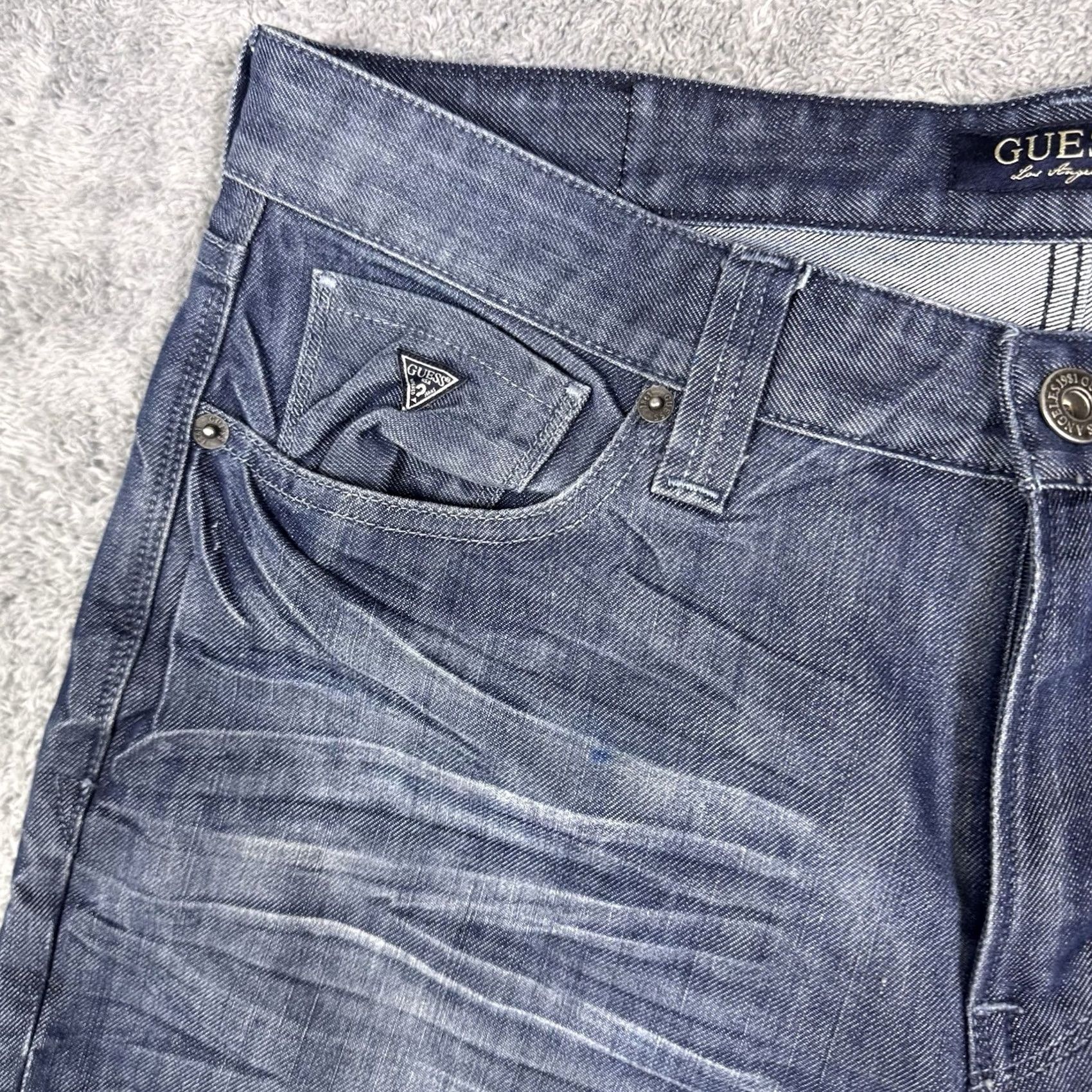 Guess GUESS Jeans Mens 34x32 Raw Denim Streetwear Desmond Relaxed Straight Y2K Whisker Jeans Size US 34 / EU 50 - 4 Thumbnail