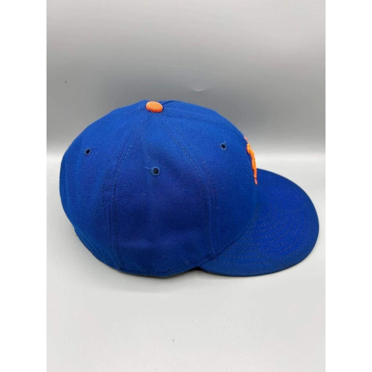 New Era New York Mets Hat Men 7 3/8 Blue Embroidered Fitted Cap Size ONE SIZE - 6 Thumbnail