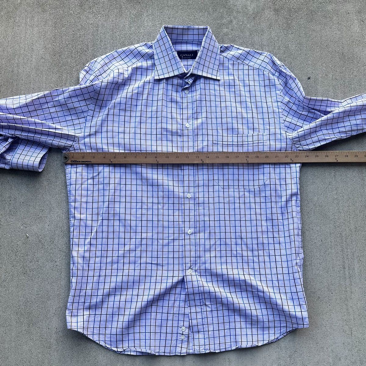 Canali Canali Dress Shirt Men Size 16 41 Purple Check Made In Italy Size US XL / EU 56 / 4 - 5 Thumbnail