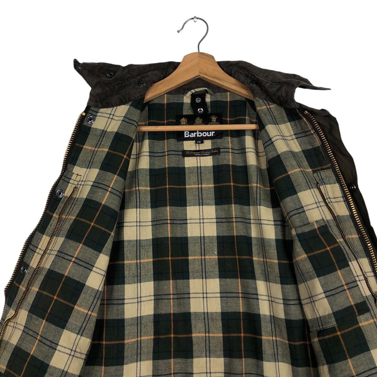 Barbour 📌Hunting Jacket Wax Barbour Blanket Tartan Multi Pocket Size US M / EU 48-50 / 2 - 15 Thumbnail