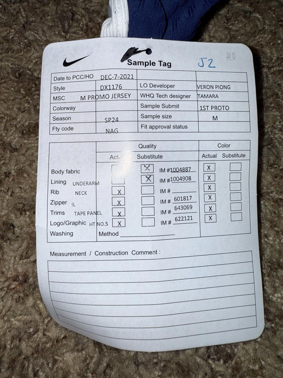 Nike Nike Men’s Dri-Fit Vapor V Jersey Sample Size US M / EU 48-50 / 2 - 6 Thumbnail