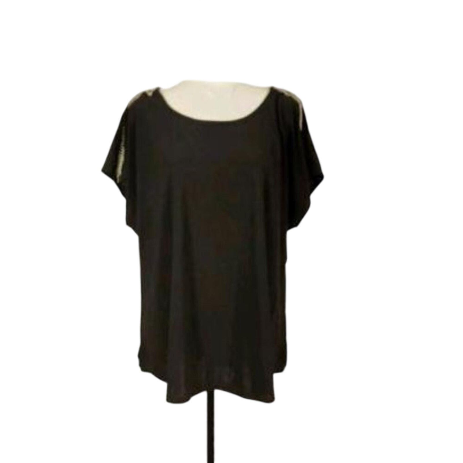 Other 89th + Madison Black Fringe Shoulder Blouse Size 2X NWT Size XXL / US 16-18 / IT 52-54 - 1 Thumbnail