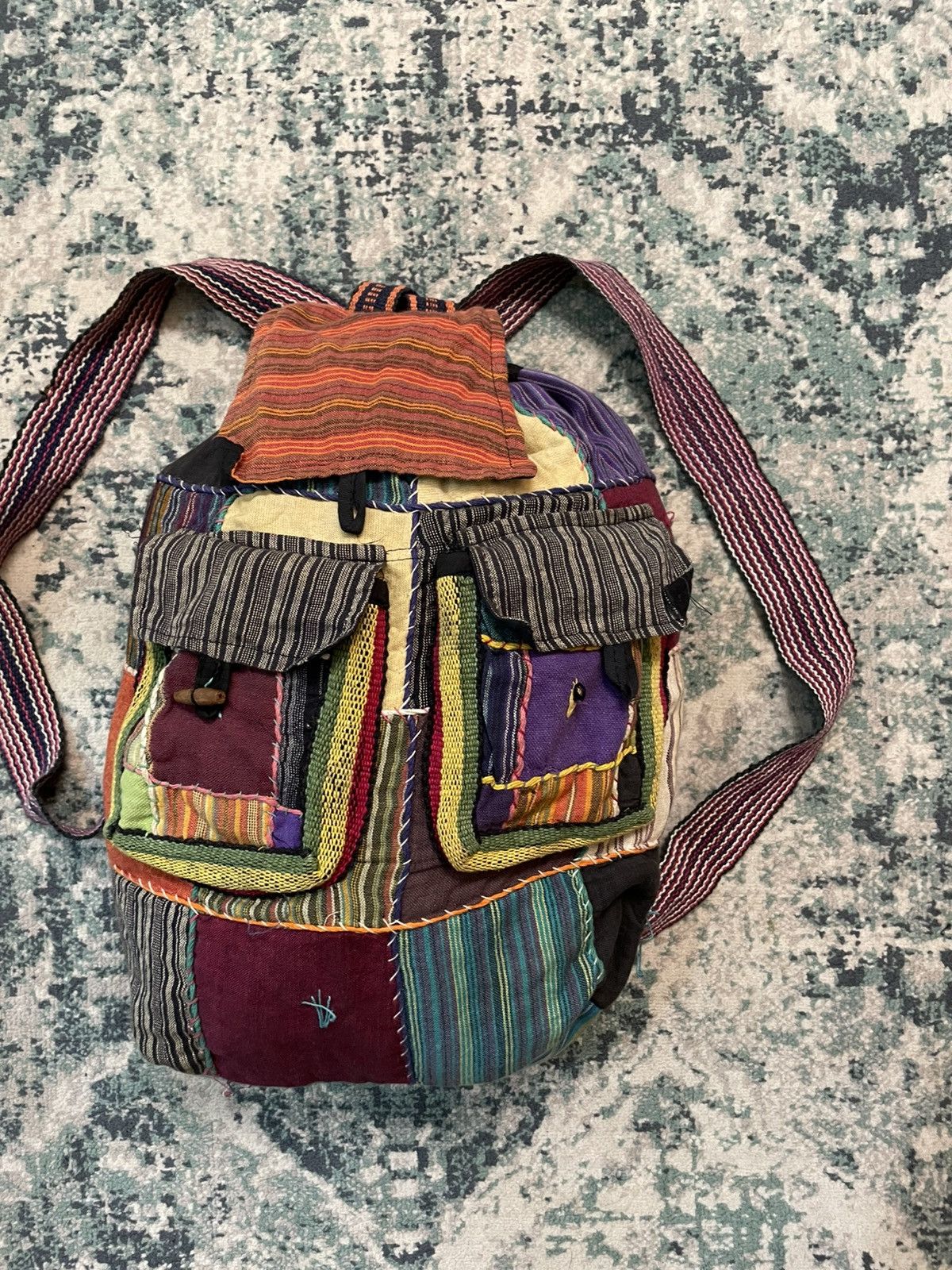Handmade × Japanese Brand Sashiko Boro Hand Made Inspired Bag Size ONE SIZE - 6 Thumbnail