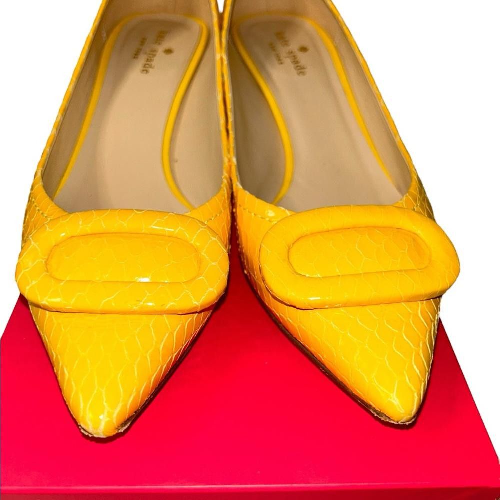 Designer kate spade l Rare Simon Yellow Snakeskin Heels 8.5 Size US 8.5 / IT 38.5 - 3 Thumbnail