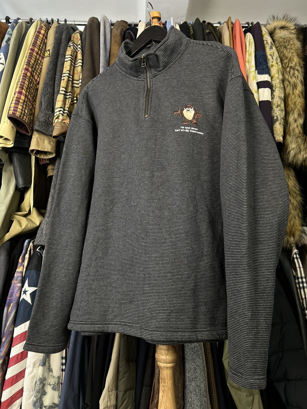 Vintage Vintage Warner Bros Half Zip Sweater Sweatshirt Size L Size US L / EU 52-54 / 3 - 1 Thumbnail