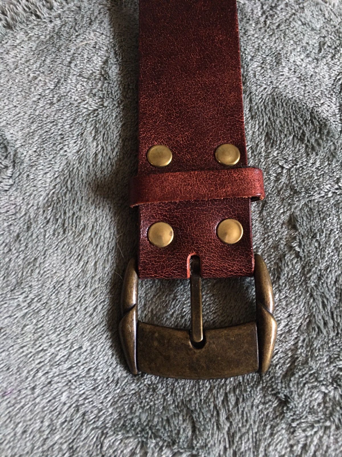 Roberto Cavalli Roberto Cavalli Burgundy Leather Italy Mens Belt Size 38 Size 38 - 3 Thumbnail