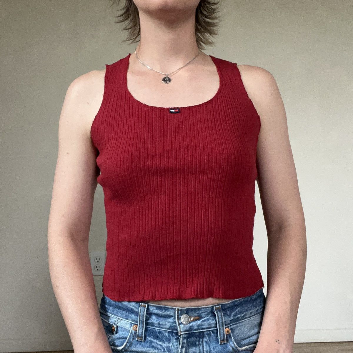 Tommy Hilfiger Vintage Tommy Hilfiger Ribbed Tank Size S / US 4 / IT 40 - 1 Thumbnail