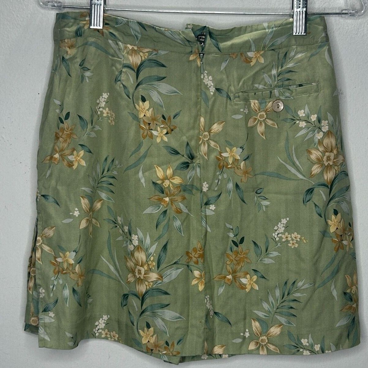 Other EP Pro Silk Green Yellow & Cream Floral Mini Skirt Skort 4 Size 27" / US 4 / IT 40 - 6 Thumbnail