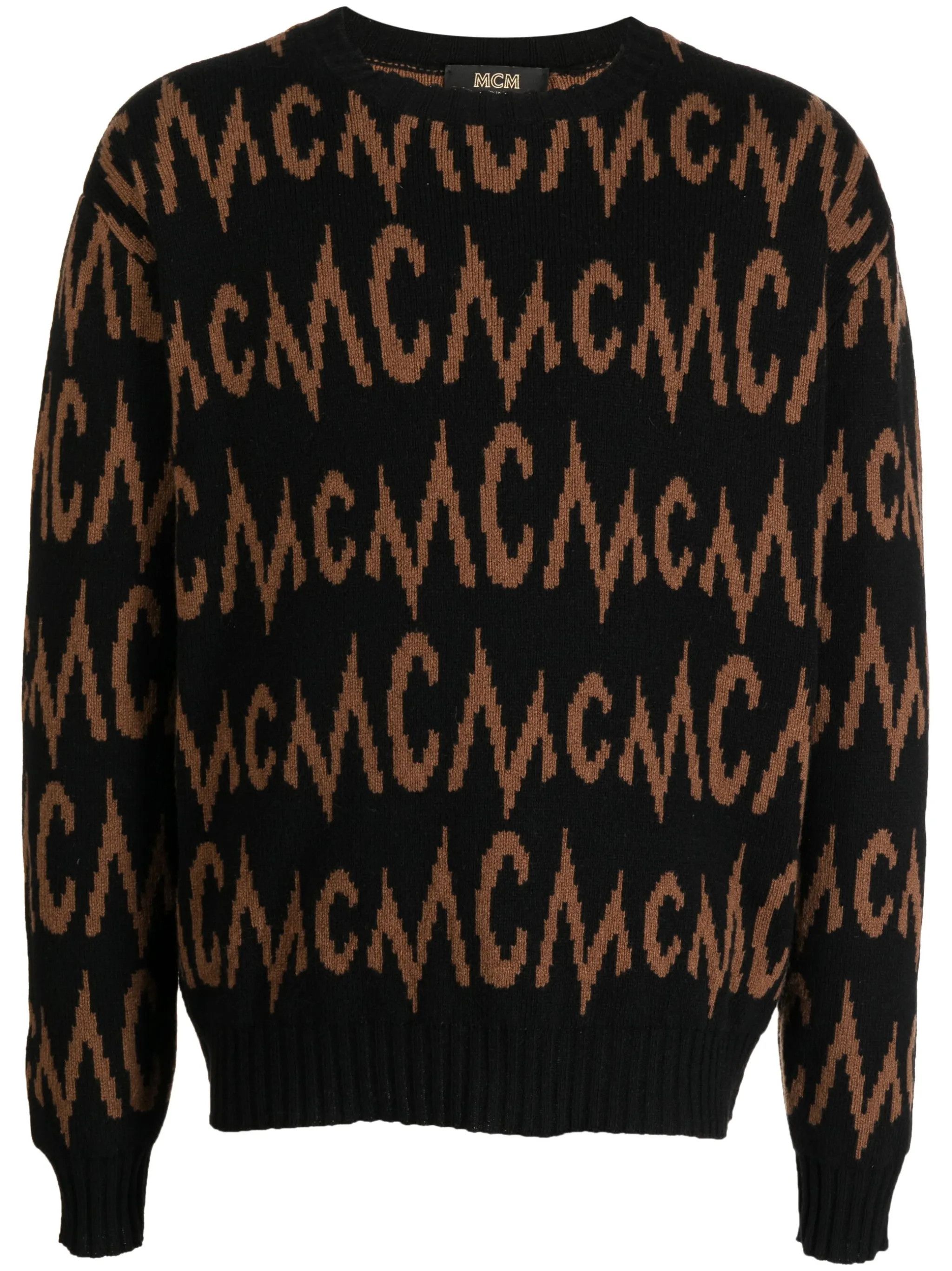 MCM o1y0225 Logo Cashmere Blend in Black/Brown Size US S / EU 44-46 / 1 - 1 Thumbnail